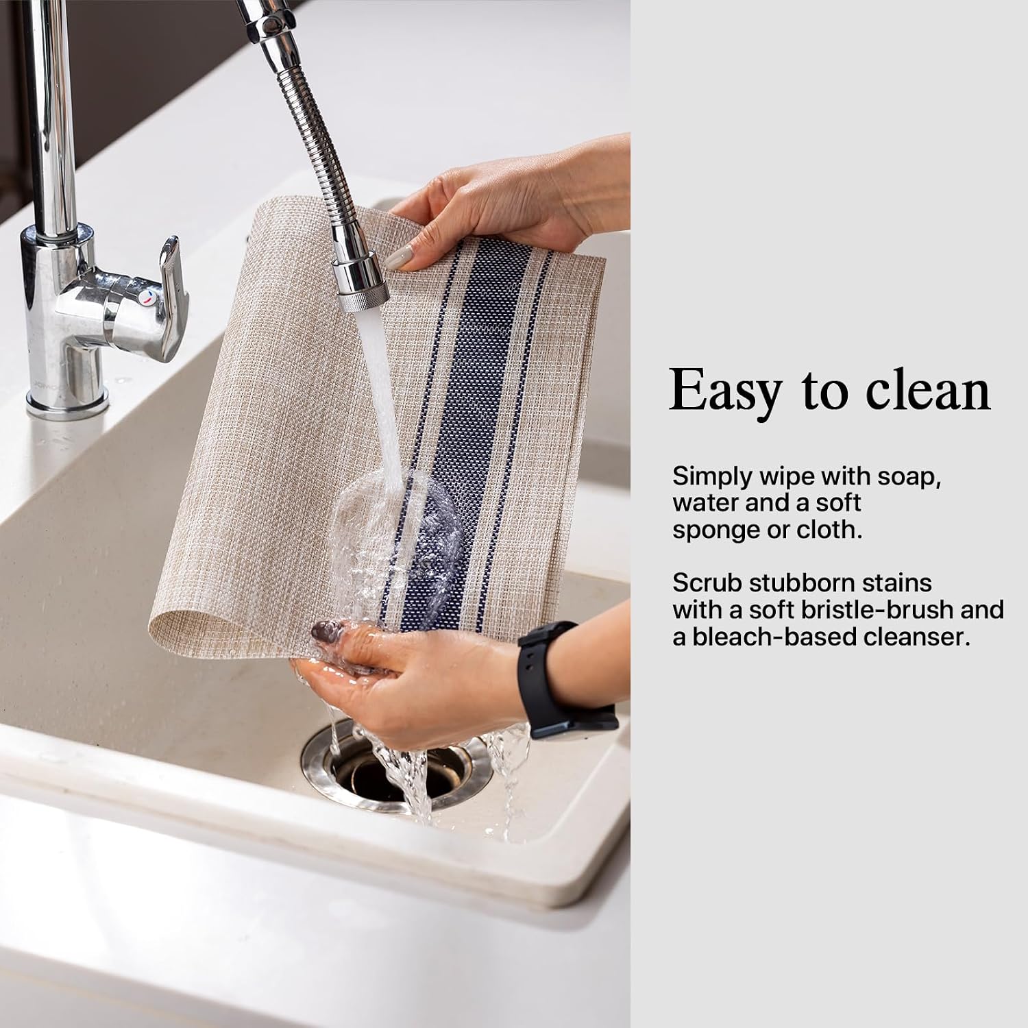 Placemats Set of 12 - Easy Clean Woven Vinyl Placemats for Dining Table, Indoor/Outdoor Place Mats, Washable PVC Table