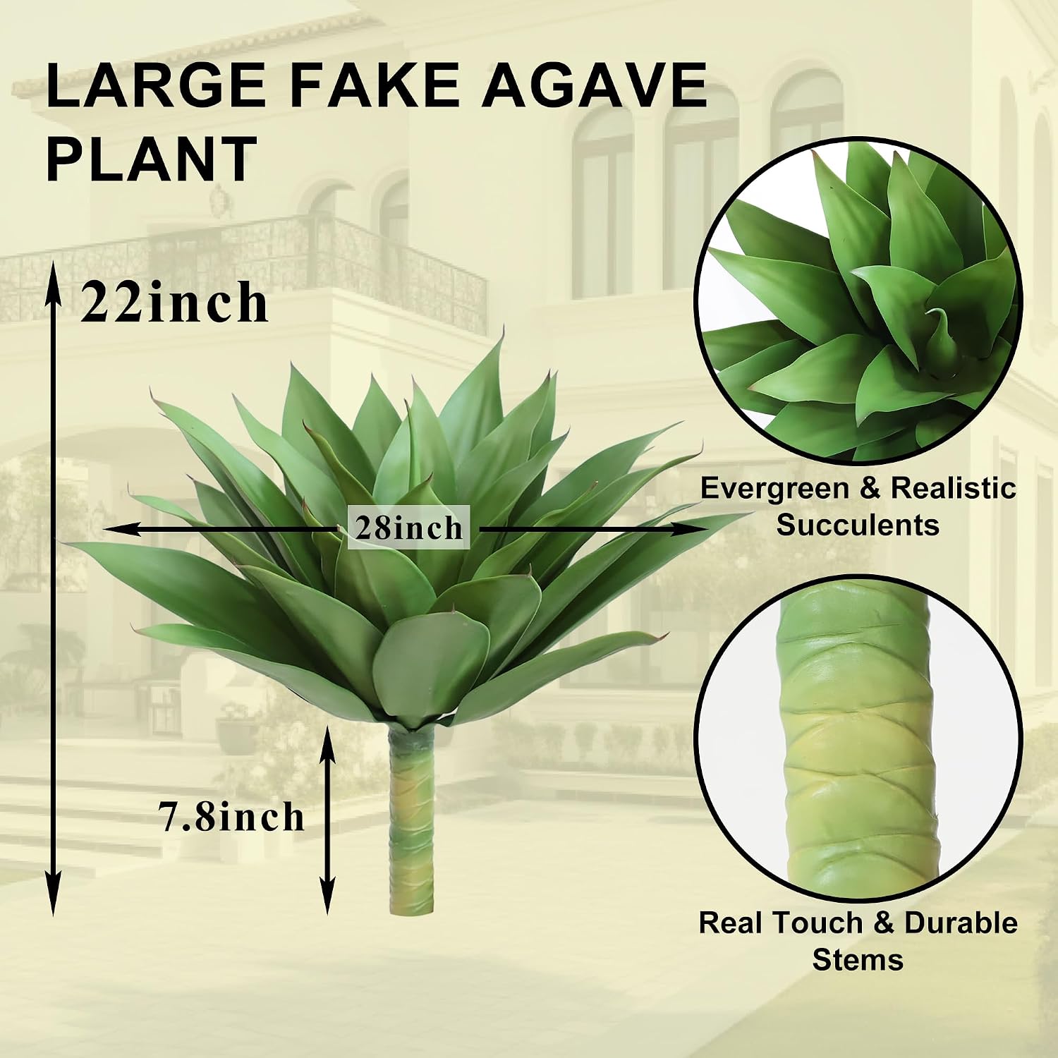 Artificial Agave Plants / Green / 28 Inch