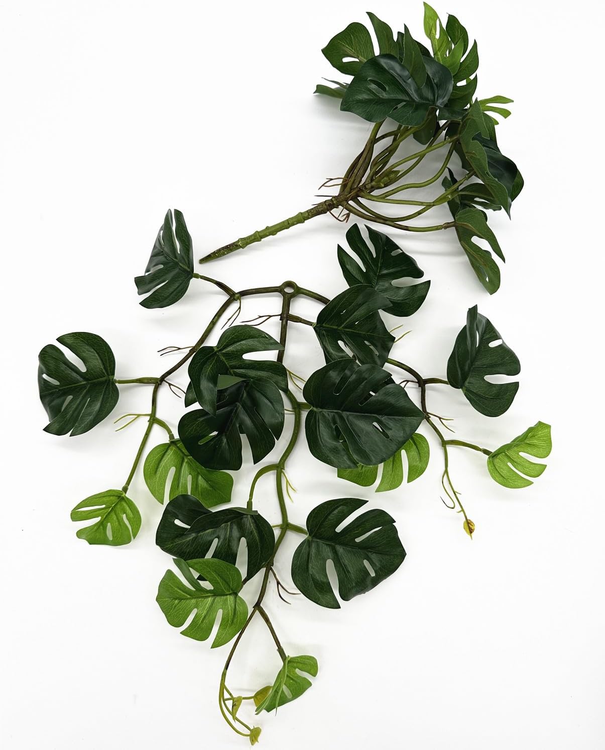 Artificial Monstera Small Faux Potted Mini Hanging Vine Fake / Small Monstera Plant / Green /