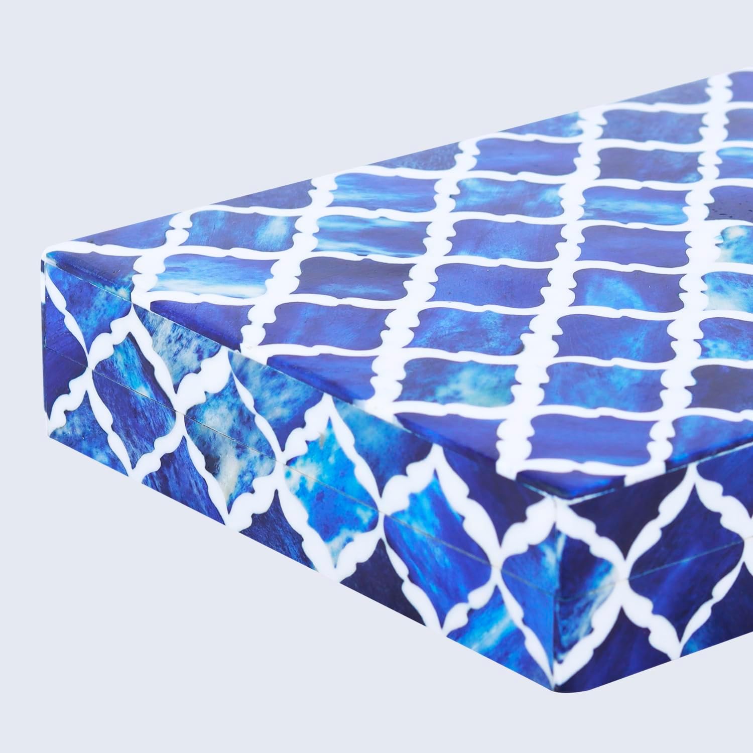 Moroccan Photo Storage Box Organizer / MUMTAZ-BLUE / 6 x 8 x 1.5