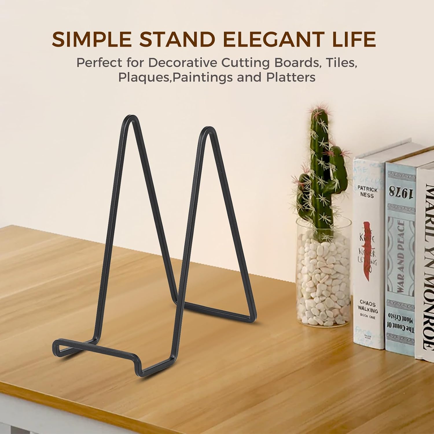 Metal Plate Stands for Display / 8 Inch -2 / Black / 8 Inch / Set of 2