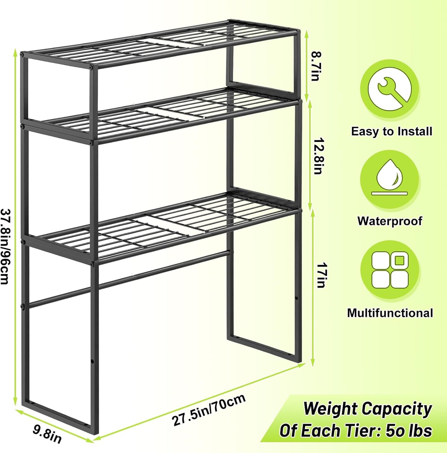Metal Plant Stand Indoor Outdoor, 3 Tier Potted Multiple Flower Pot Holder Rack Plant Shelf, Heavy Duty Planter Display