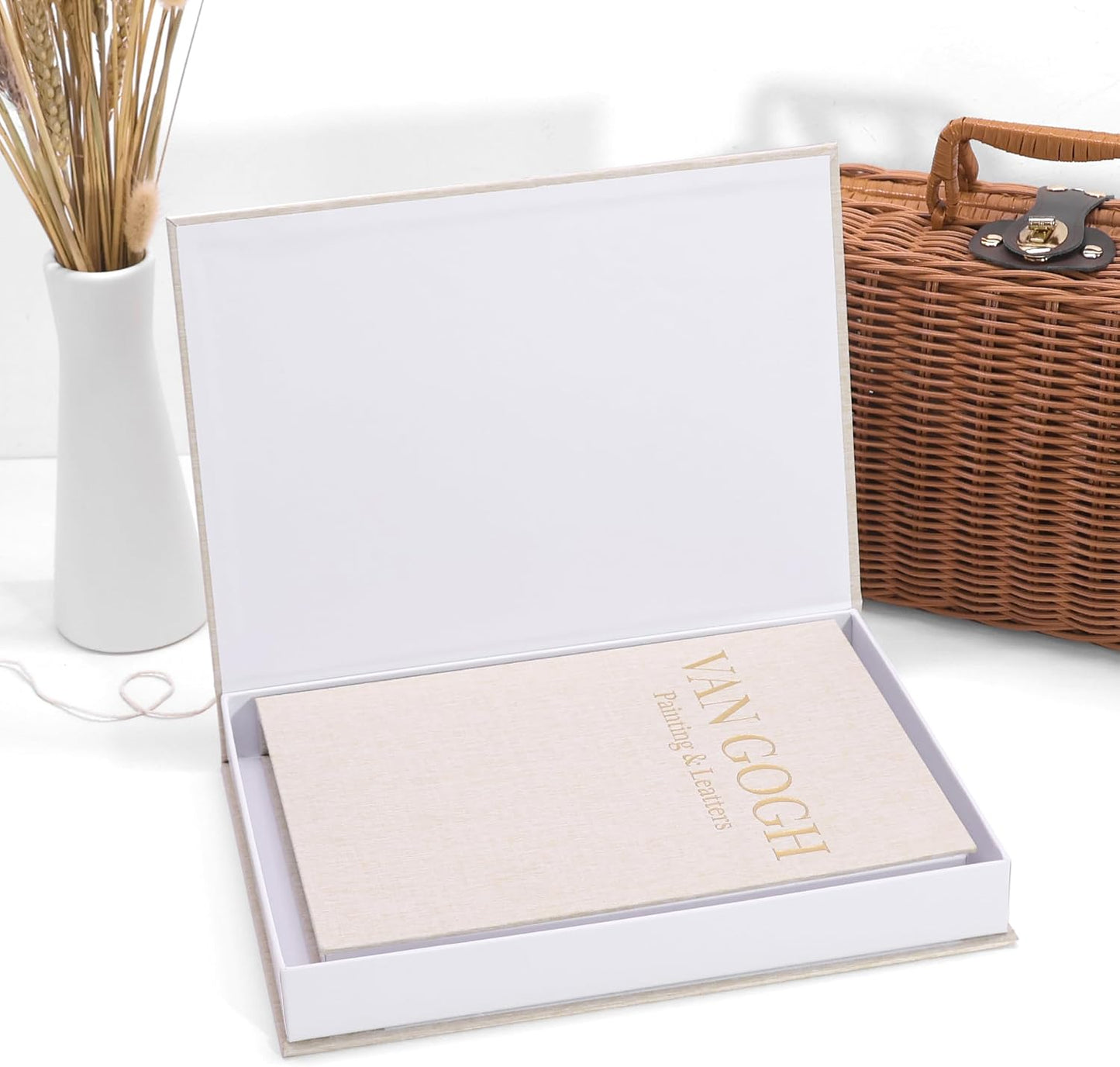 Decorative Books / Linen Storage Box / Beige & Beige / Set of 2