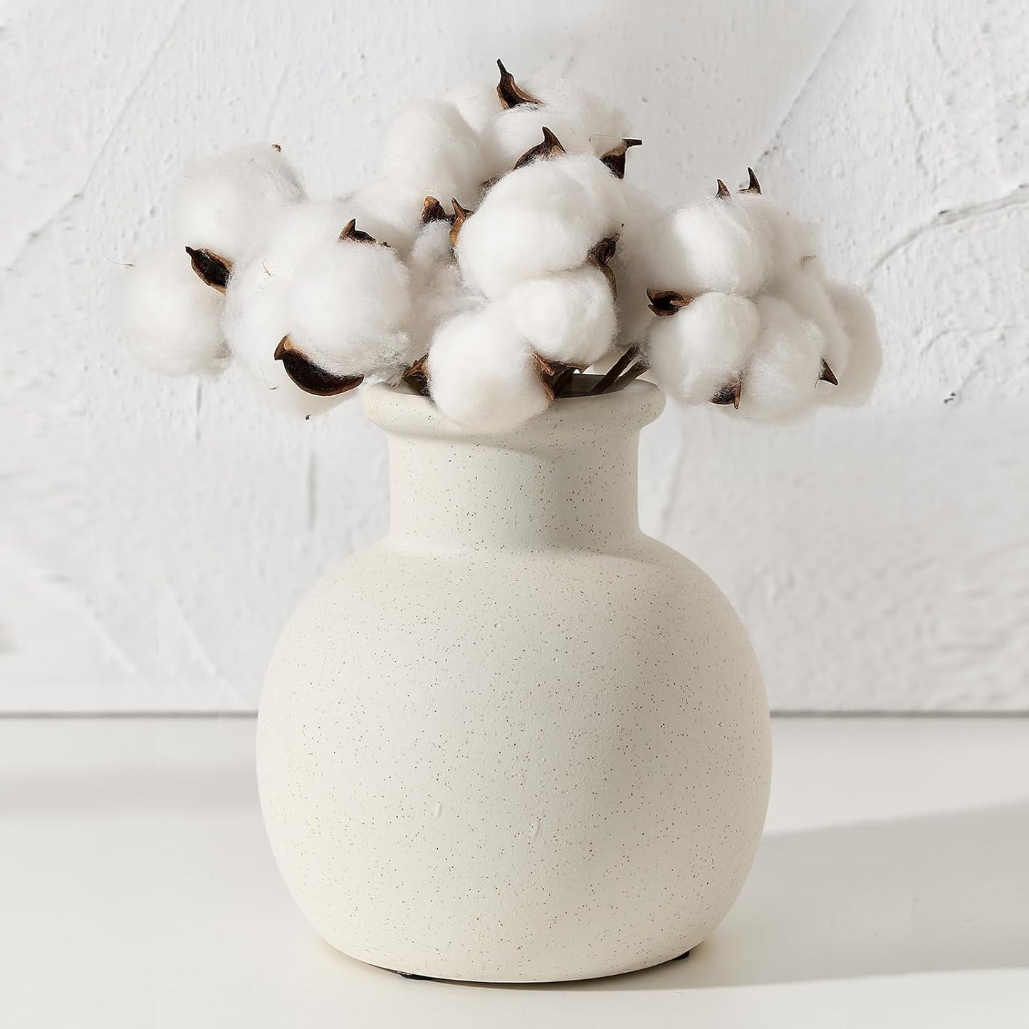 Spotted Ceramic Modern Vase / 18795-white / 5.8 Inch