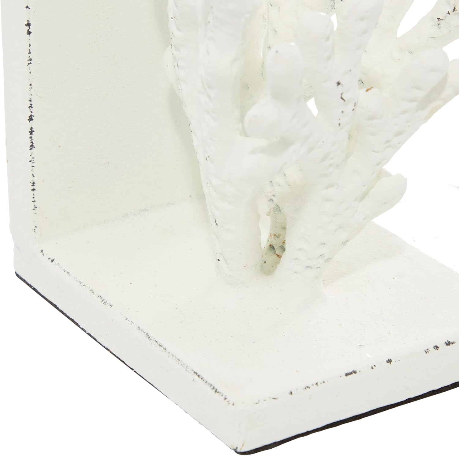 Metal Coral Decorative Bookends Non Skid Bookends / White / SMALL SIZE / 7 Inch / Set of 2