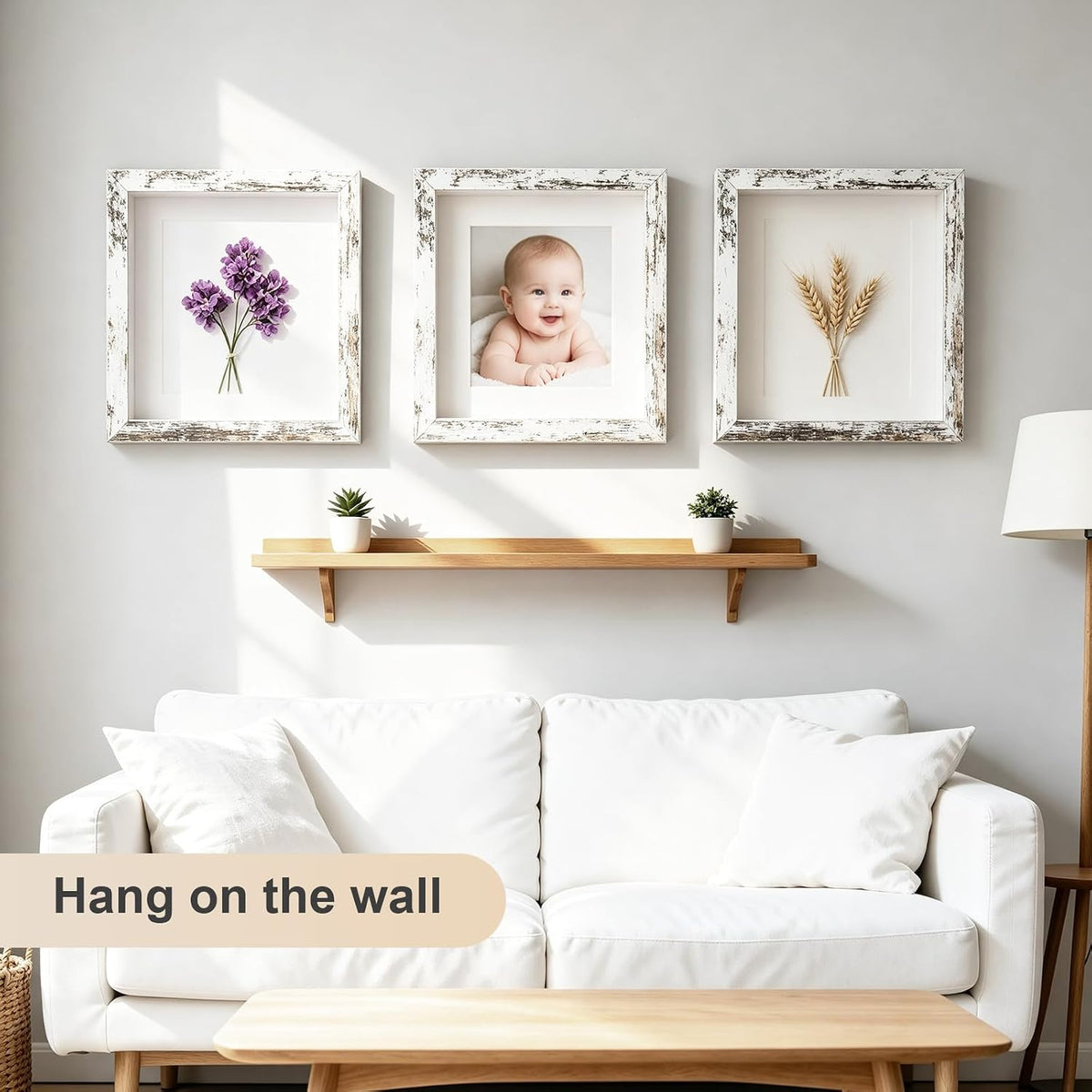 4 Pack 12x12 Shadow Box Frame Display Cases 3D Wood Deep Shadow Boxes | Shadow Display Frames with Stand, for Dried