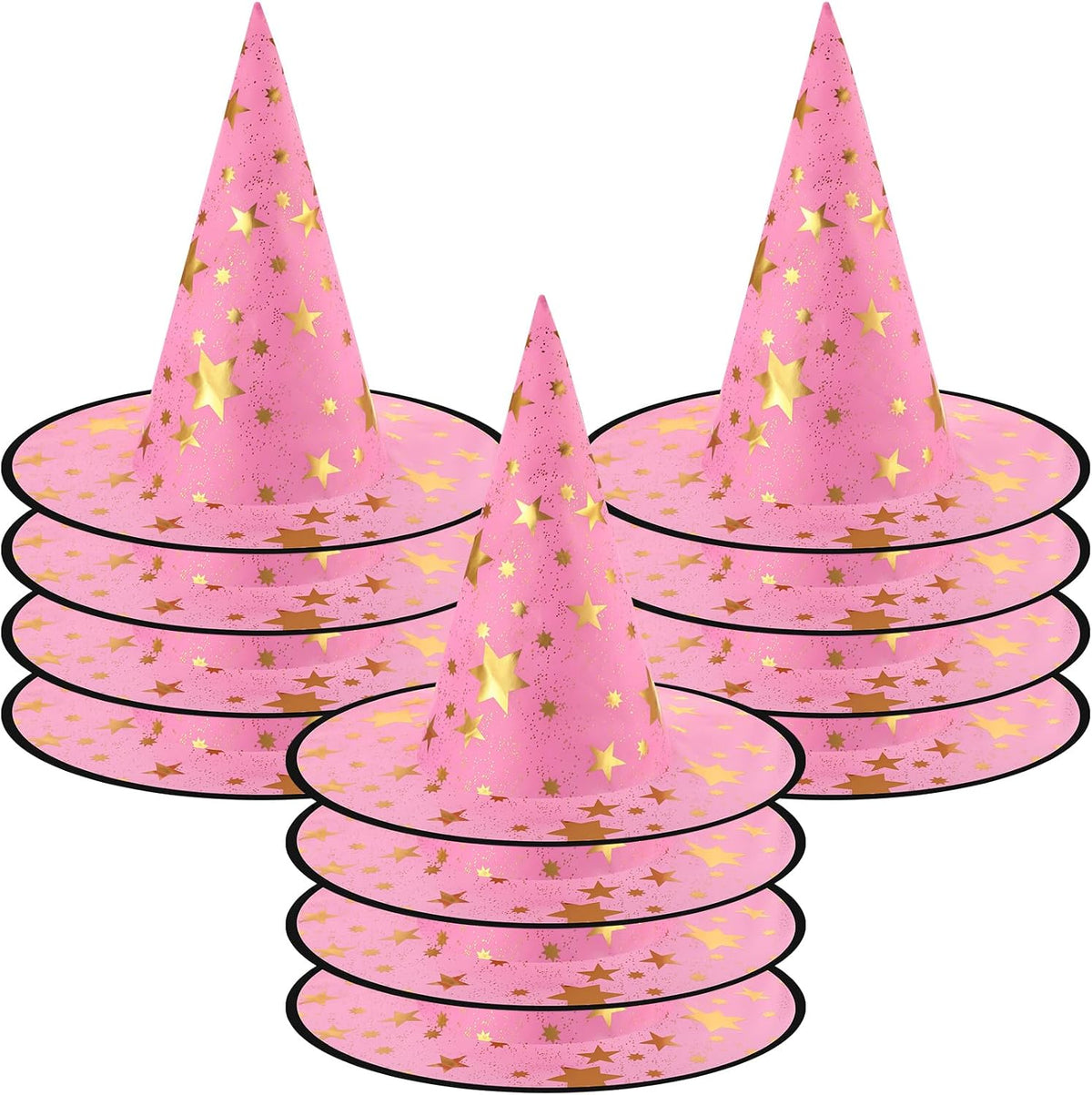Newcotte 16 Pieces Witch Hats Halloween Costumes for Women Men Modern Witch Hats Fancy Dress Party Decorations