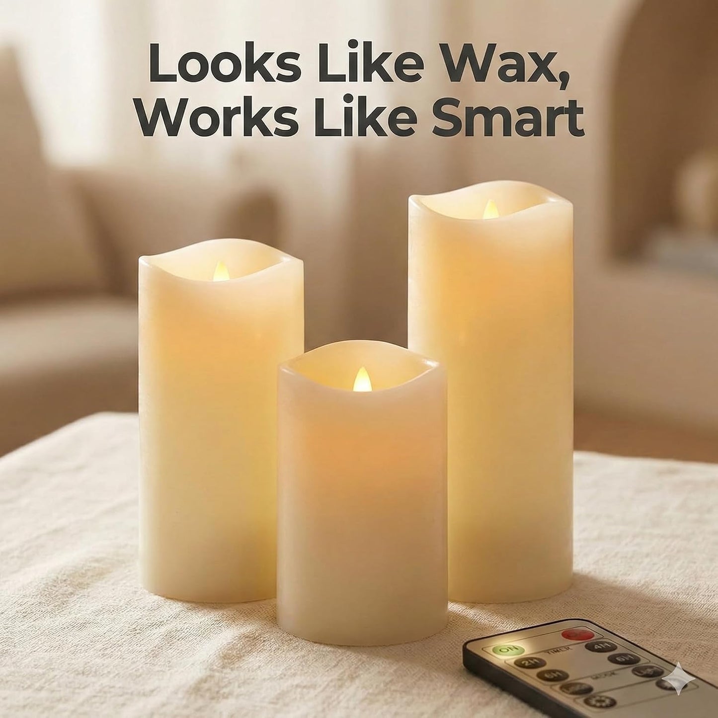 Waterproof Flameless Candles, 12 PC Battery Operated LED Pillar Candles with 2 Remote Controls & Timer, Flickering
