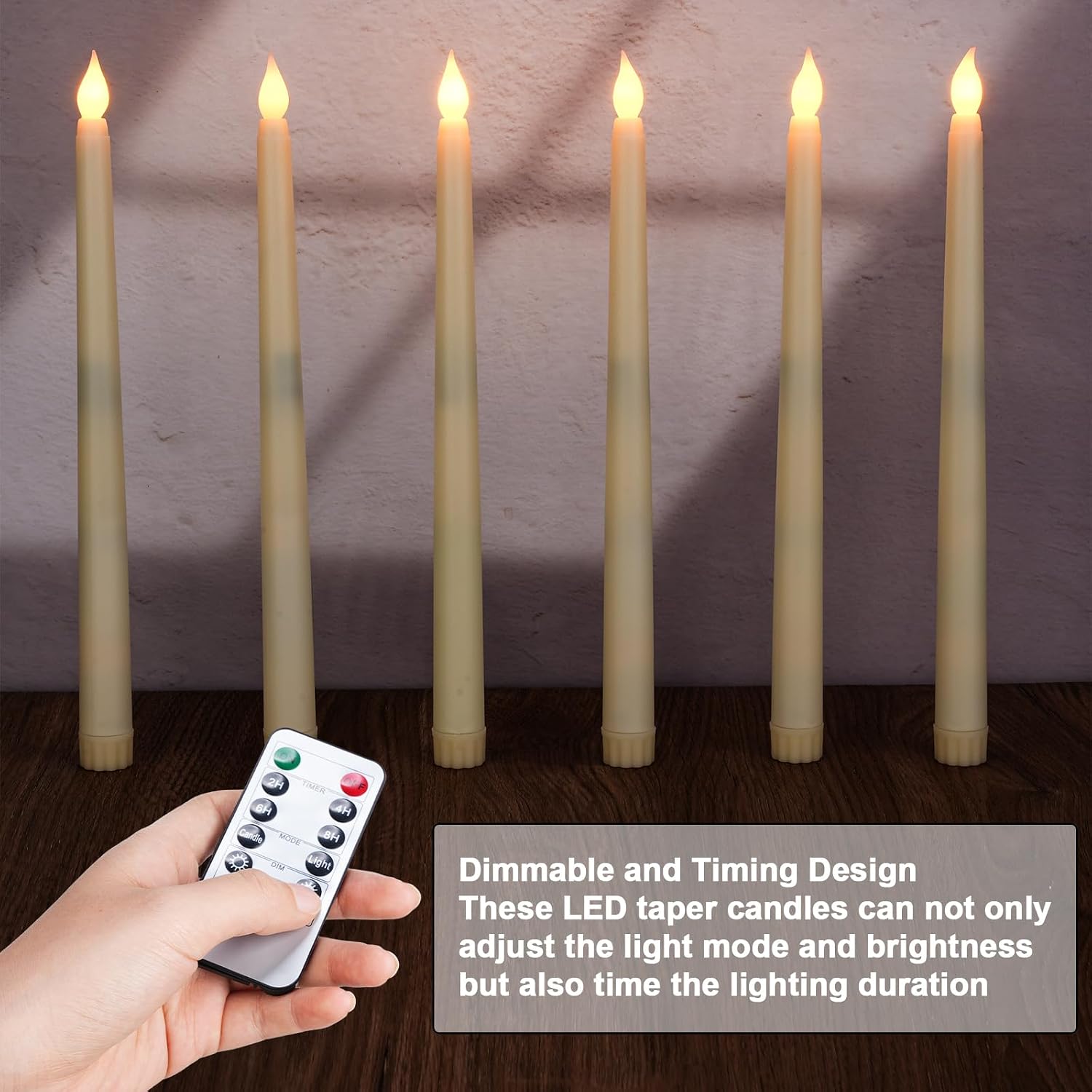 72 Pcs Flameless Taper Candles with Remote and Timer 11" Battery Operated Candlesticks LED Flickering Faux Candles Warm