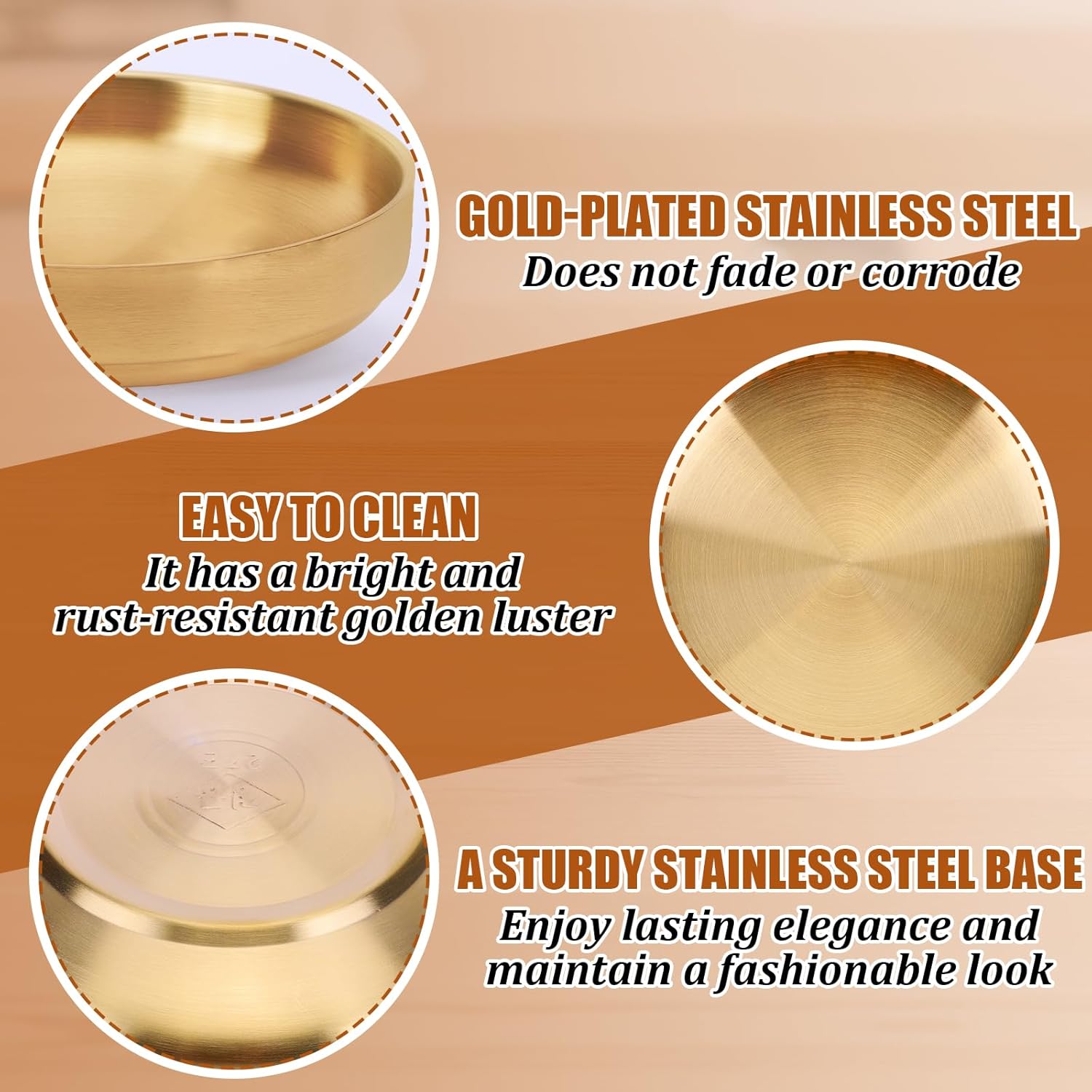 Key Bowl for Entryway- Table Decorative Key Dish for Organizing Tabletop Catch All / Gold / Set of 2