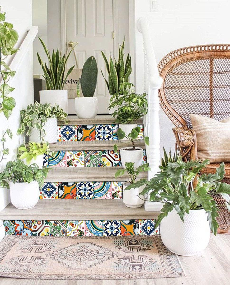 Easy Apply Just Peel and Stick Bohemian Moroccan Tile Decals "/PC / 6 x 6 / Multi