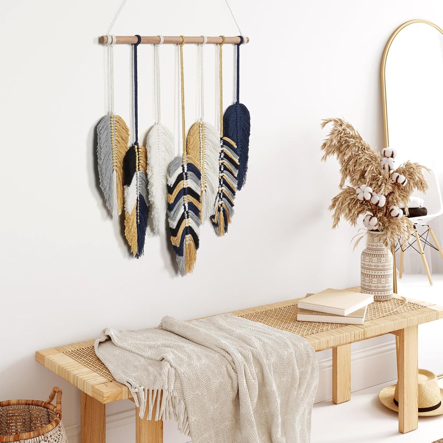 Boho Wall Decor / Blue Yellow