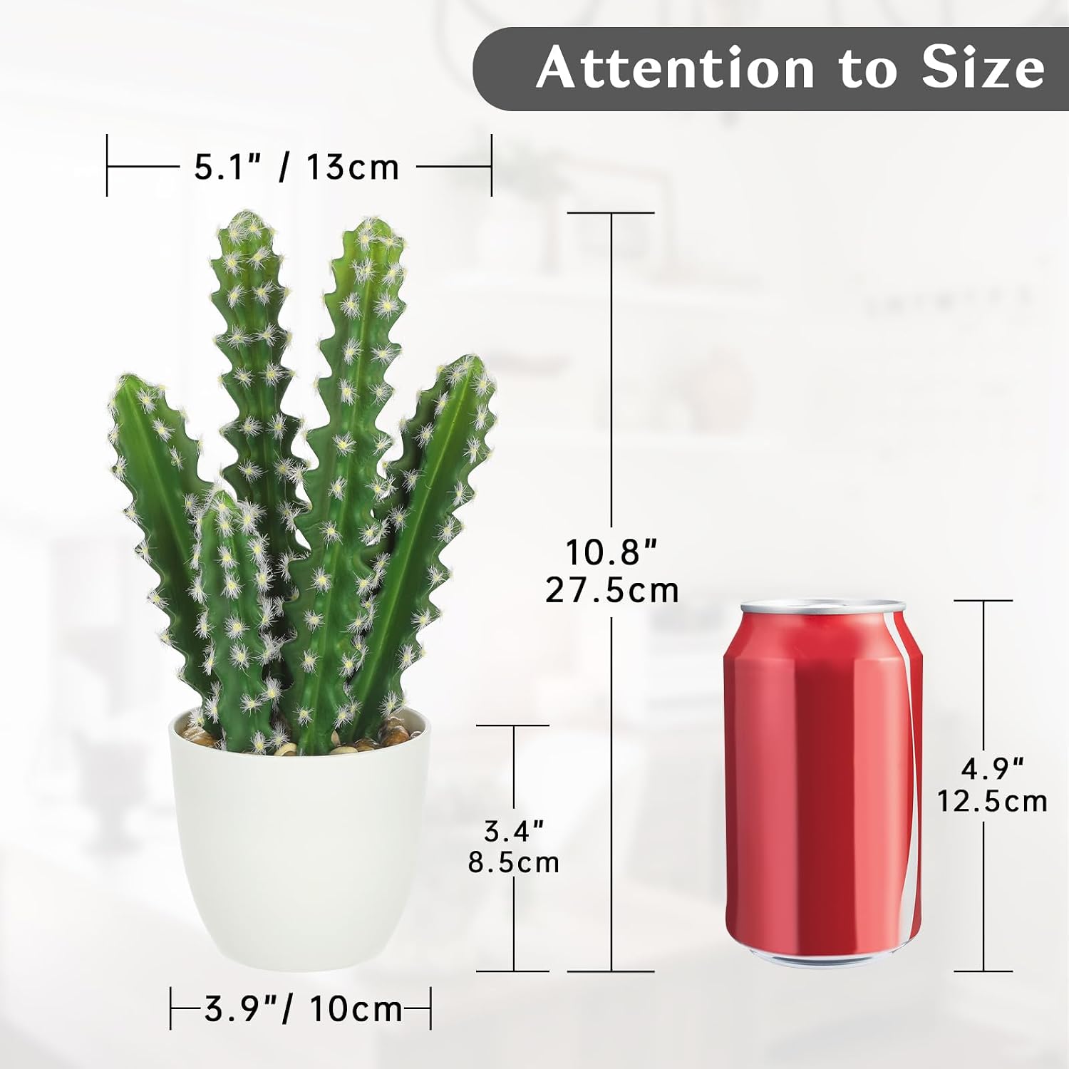 Artificial Cactus Plants Small Faux Cactus Plants Indoor Fake Desert Cacti / Sup_209 / 10.8 Inch