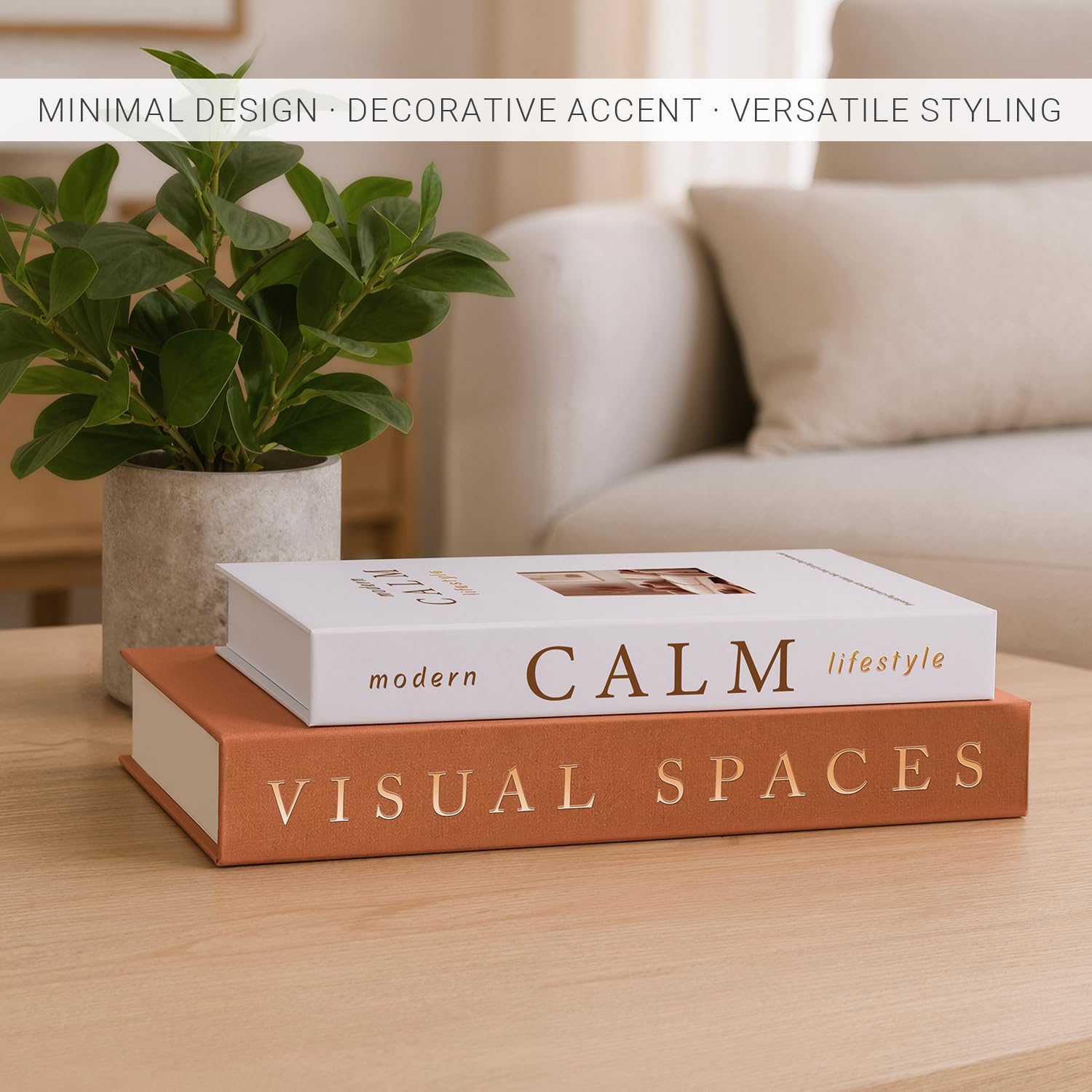 Aesthetic Faux/Fake Book Boxes Enhance Coffee Table / Set of 2