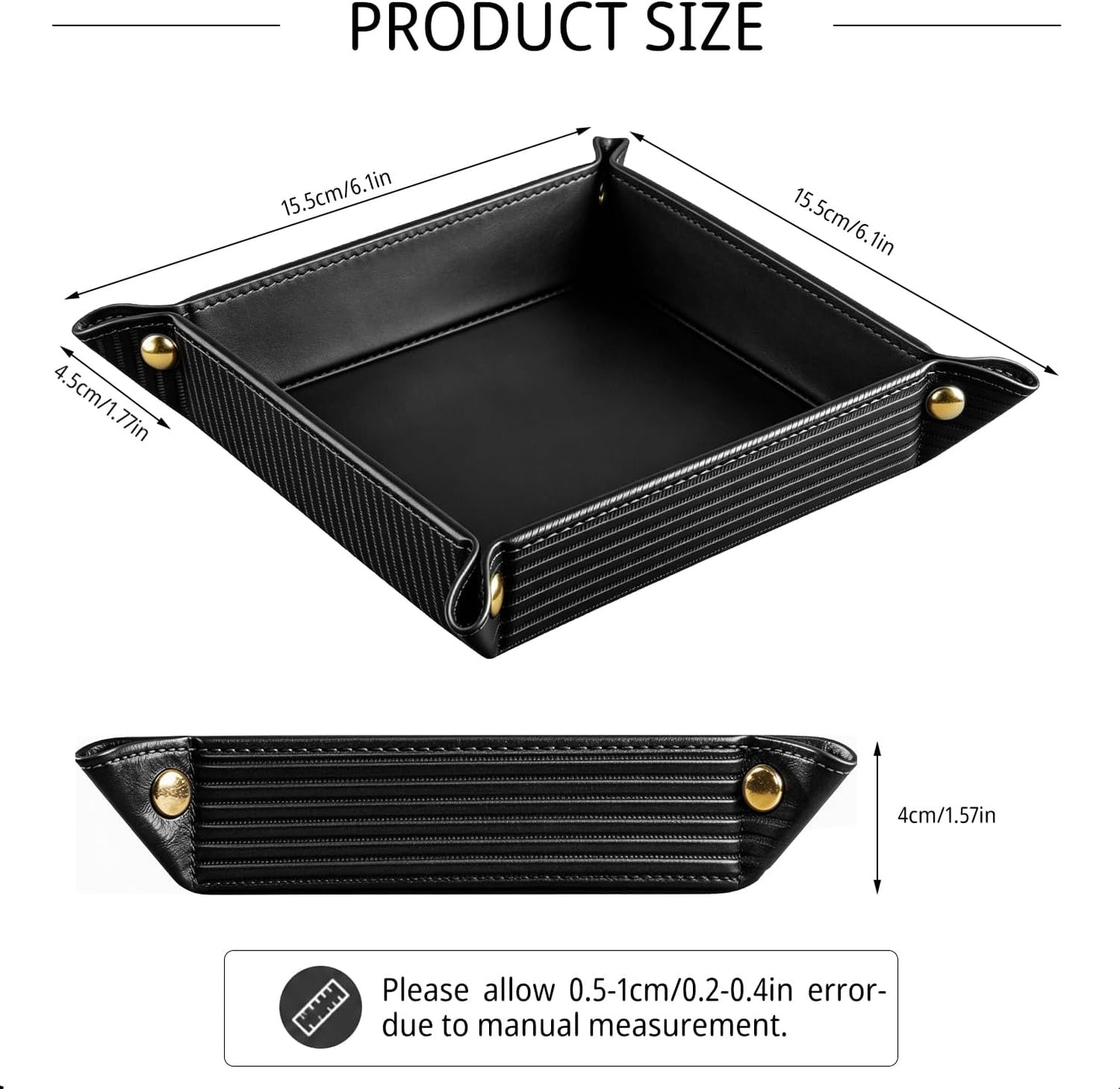 Light Valet Tray for Men / Black Rome