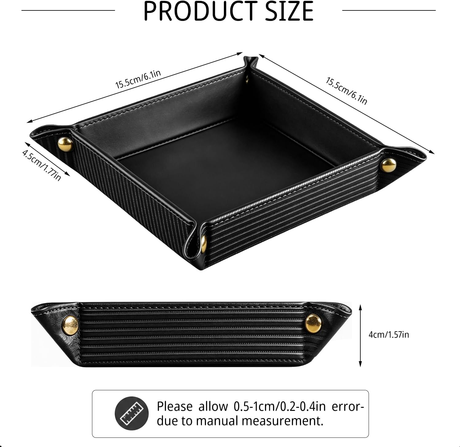 Light Valet Tray for Men / Black Rome