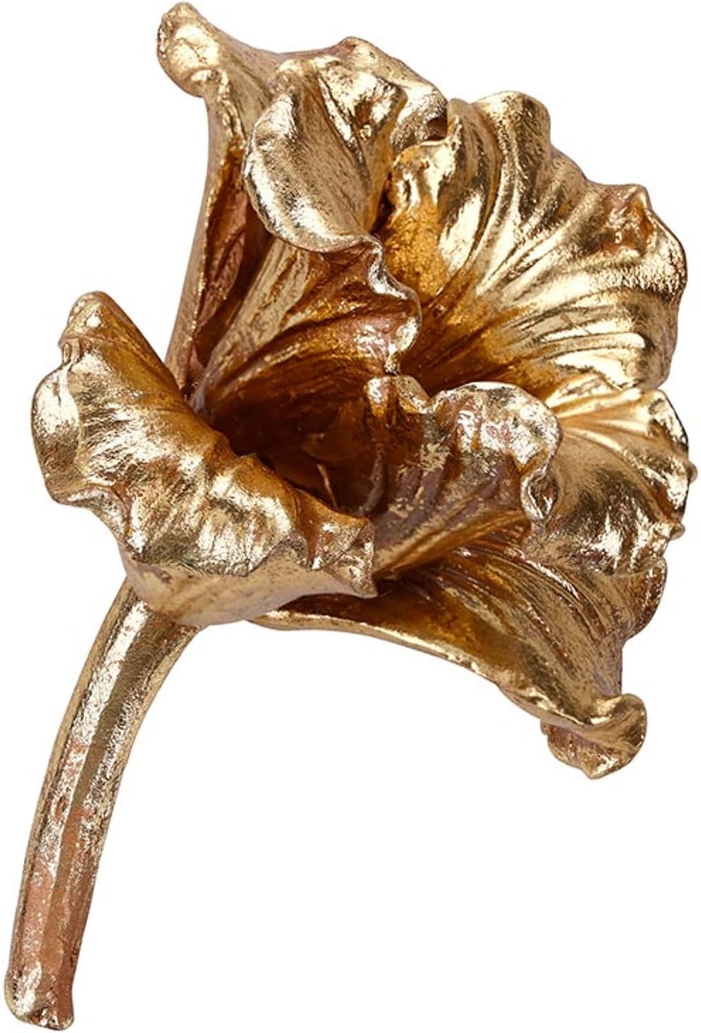 Golden Sculptural Botanical Flower Accent Modern Décor / Gold Lily / 4.75 x 2.5 x 3