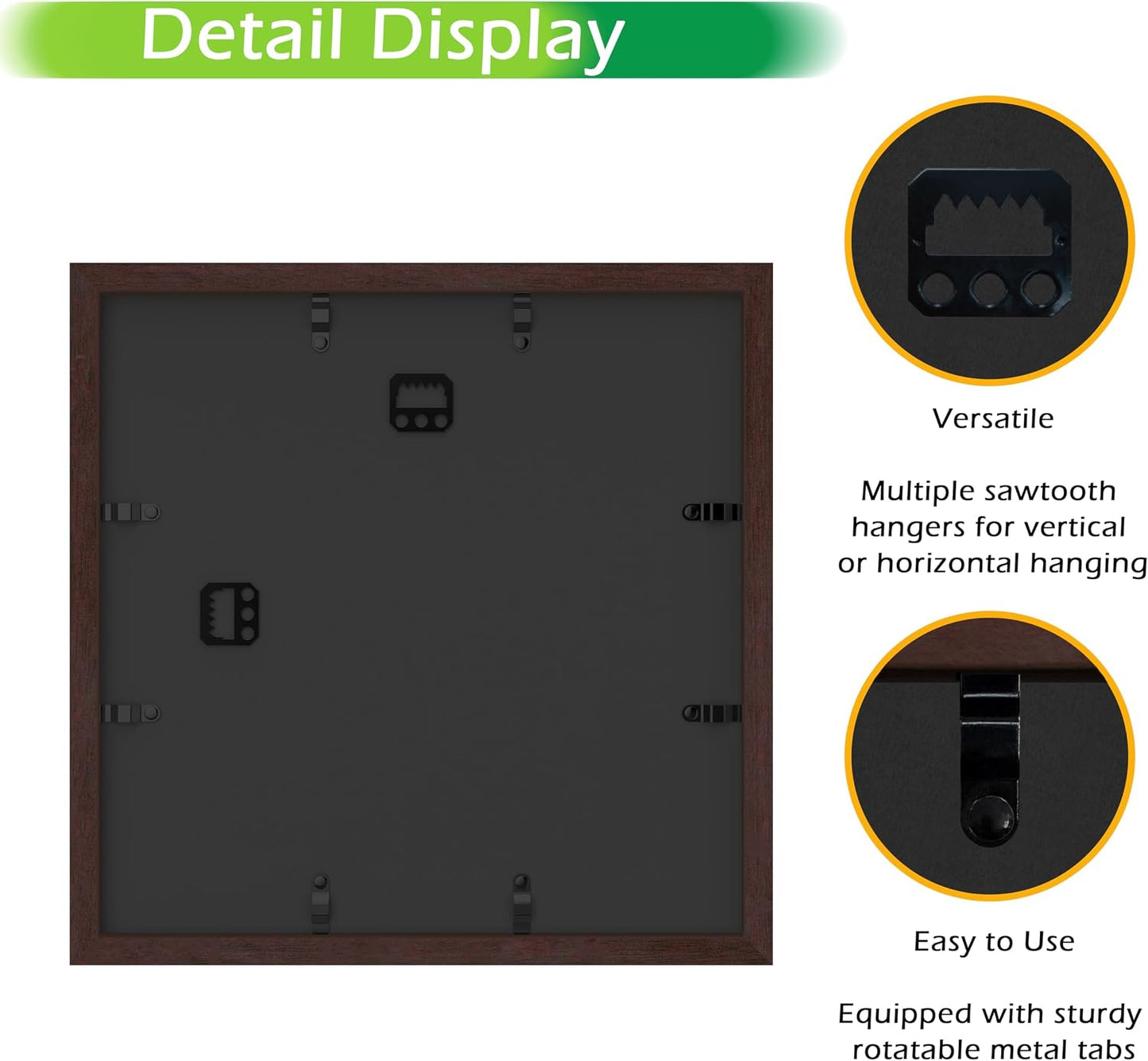 FrameWorks 11' x 11' Mahogany Wooden Shadow Box Frame Display Case with Soft Felt Back, Tempered Glass, Elegant White