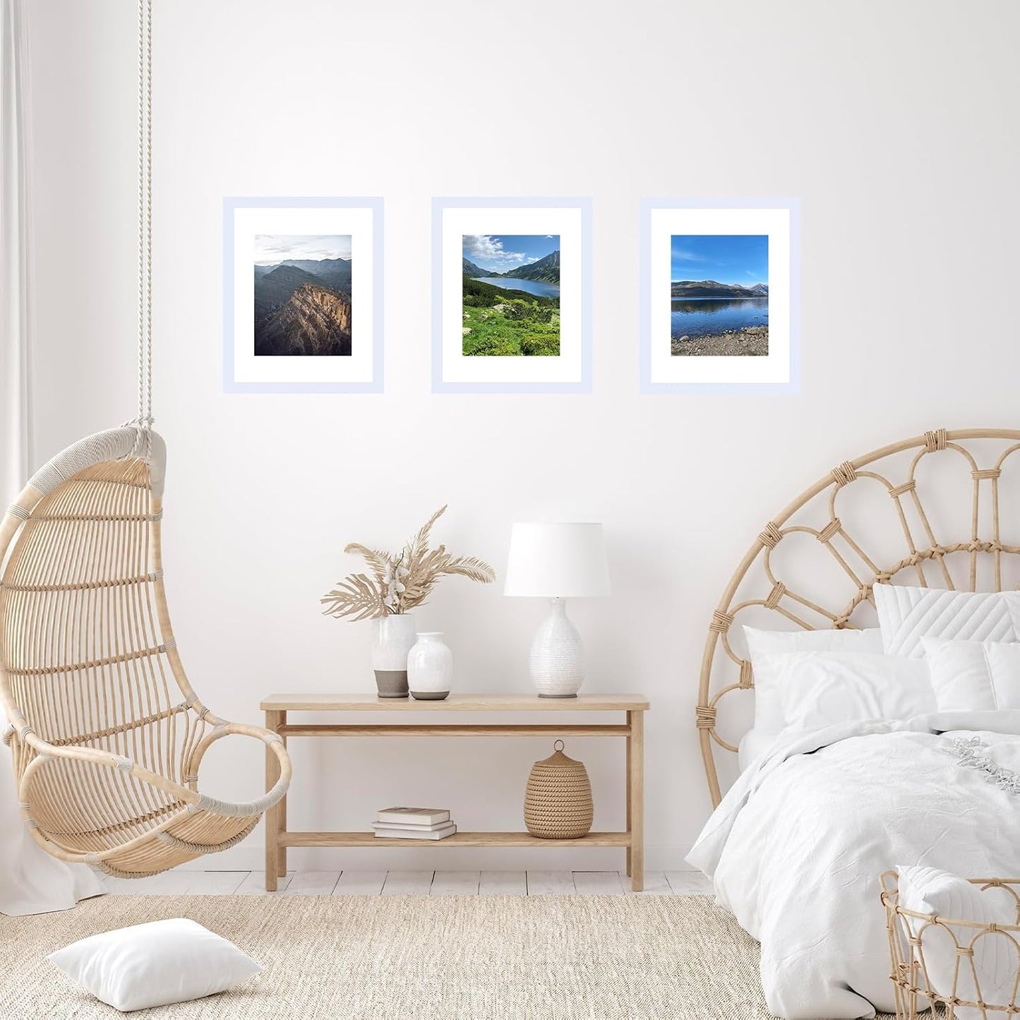 10x14 Picture Frame Set of 12 for 30 x 40 cm Diamond Art Painting, Display 8.5x11 with Mat or 10x14 without Mat, Wood