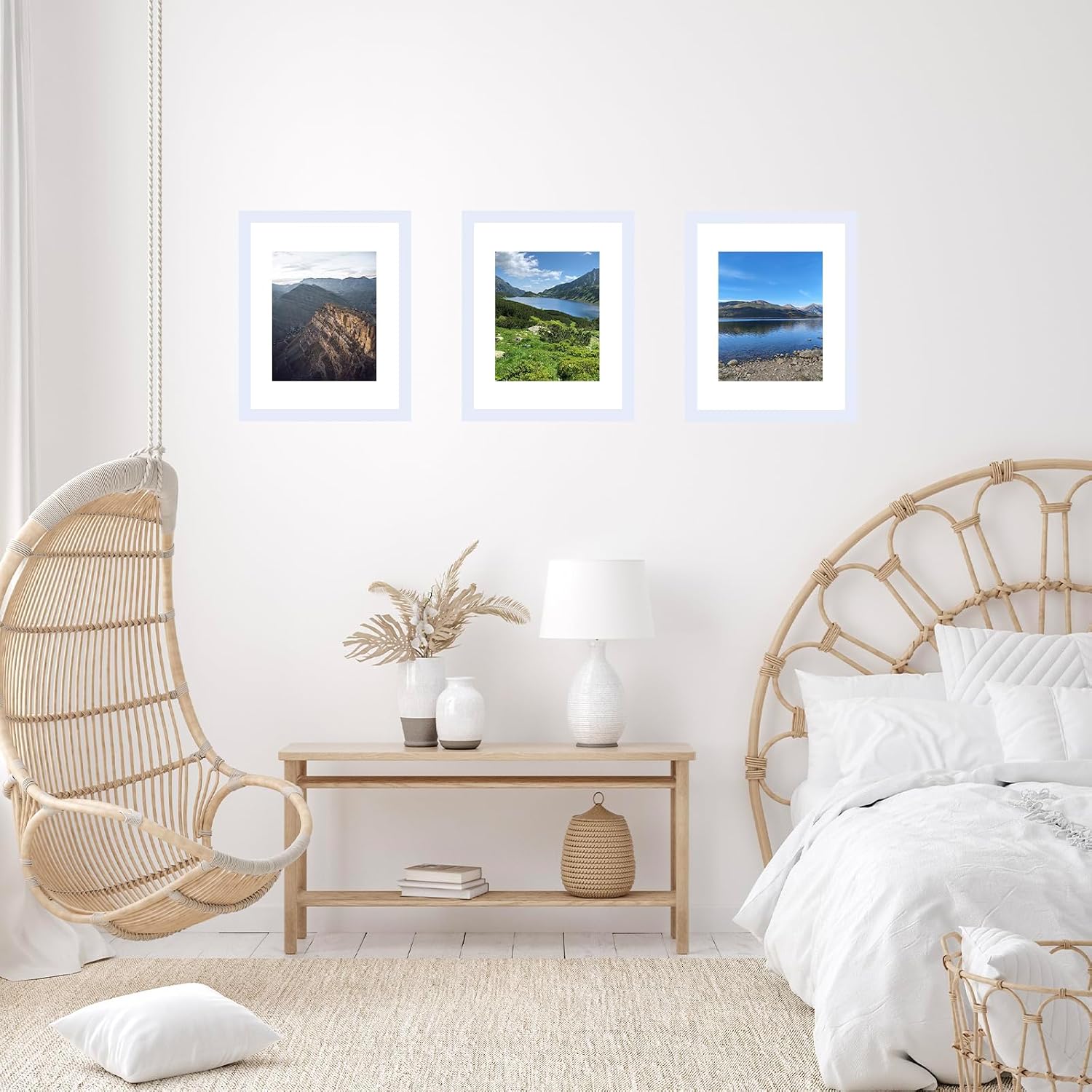 10x14 Picture Frame Set of 12 for 30 x 40 cm Diamond Art Painting, Display 8.5x11 with Mat or 10x14 without Mat, Wood