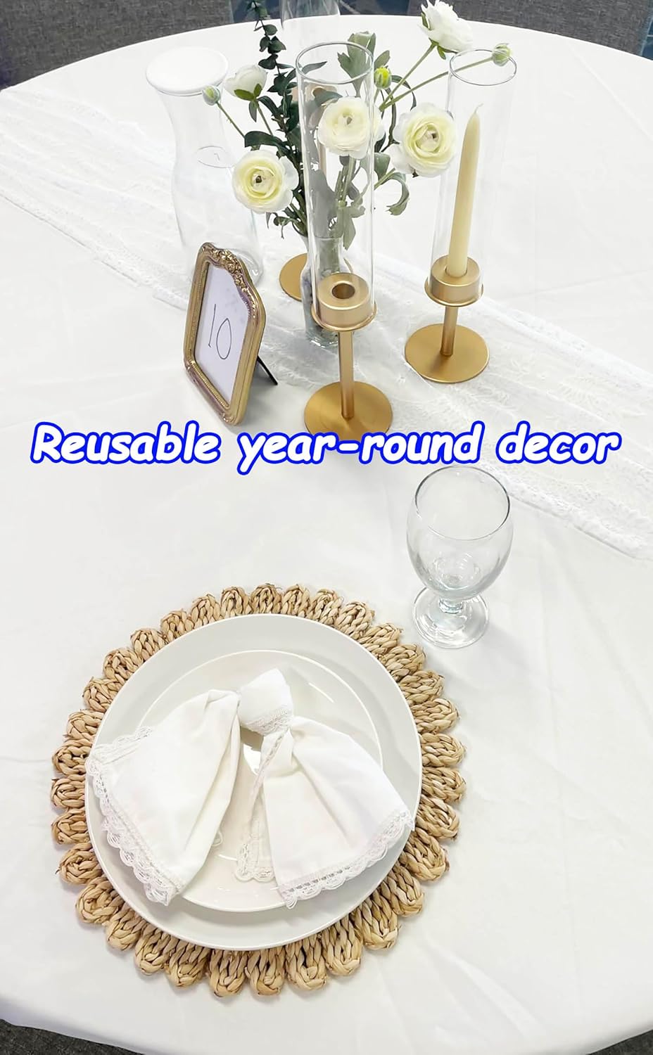 Round Rattan Placemats / Set of 12