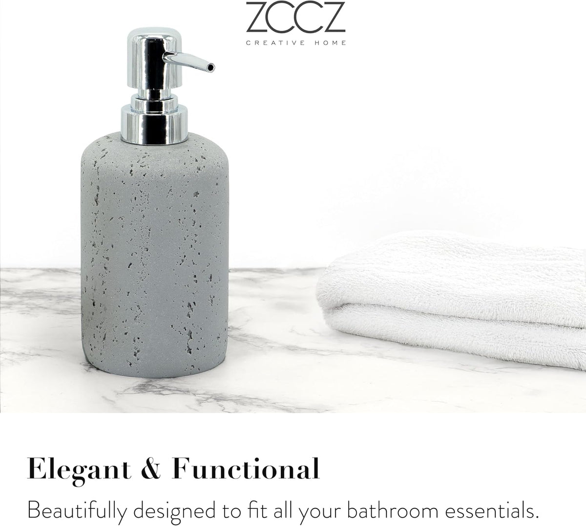 Beige Bathroom Accessories Set 4 Pcs - Toothbrush Holder, Soap Dispenser, Vanity Tray, Bathroom Tumbler - Countertop
