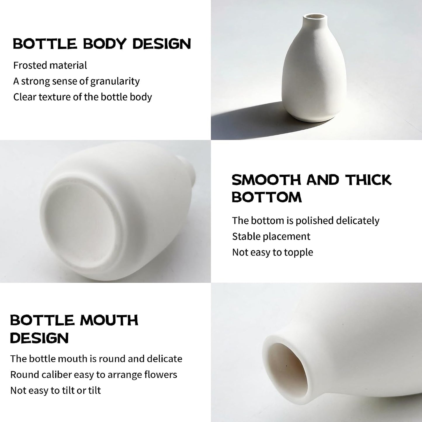 Small Ceramic Vase in Bulk / White Bud Vases / Set of 12