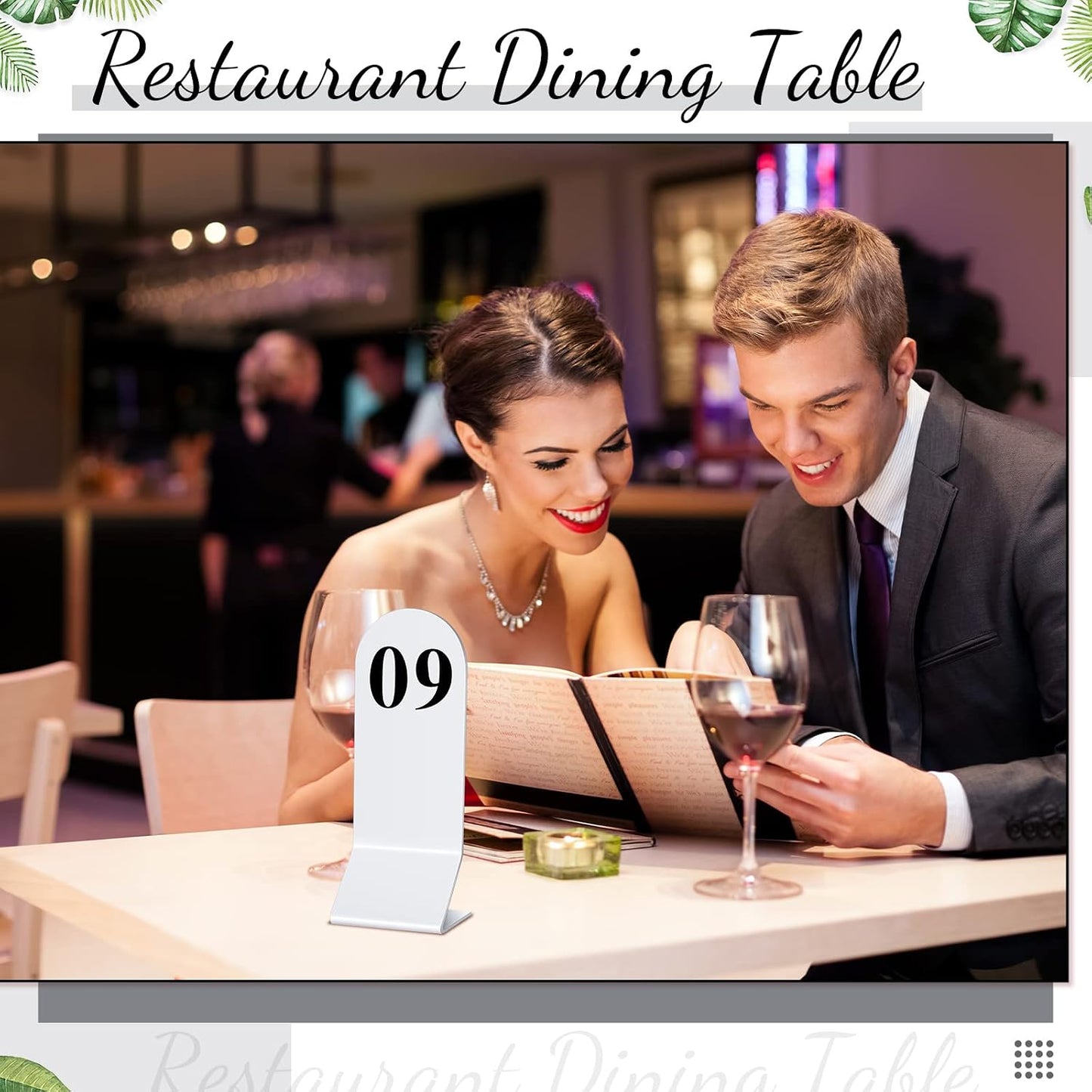 50 Pcs Table Numbers 1-50 Acrylic Double Sided Number Cards for Restaurant Acrylic Tent Table Holders Tent Cards