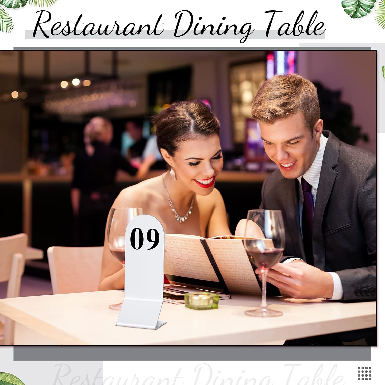 50 Pcs Table Numbers 1-50 Acrylic Double Sided Number Cards for Restaurant Acrylic Tent Table Holders Tent Cards
