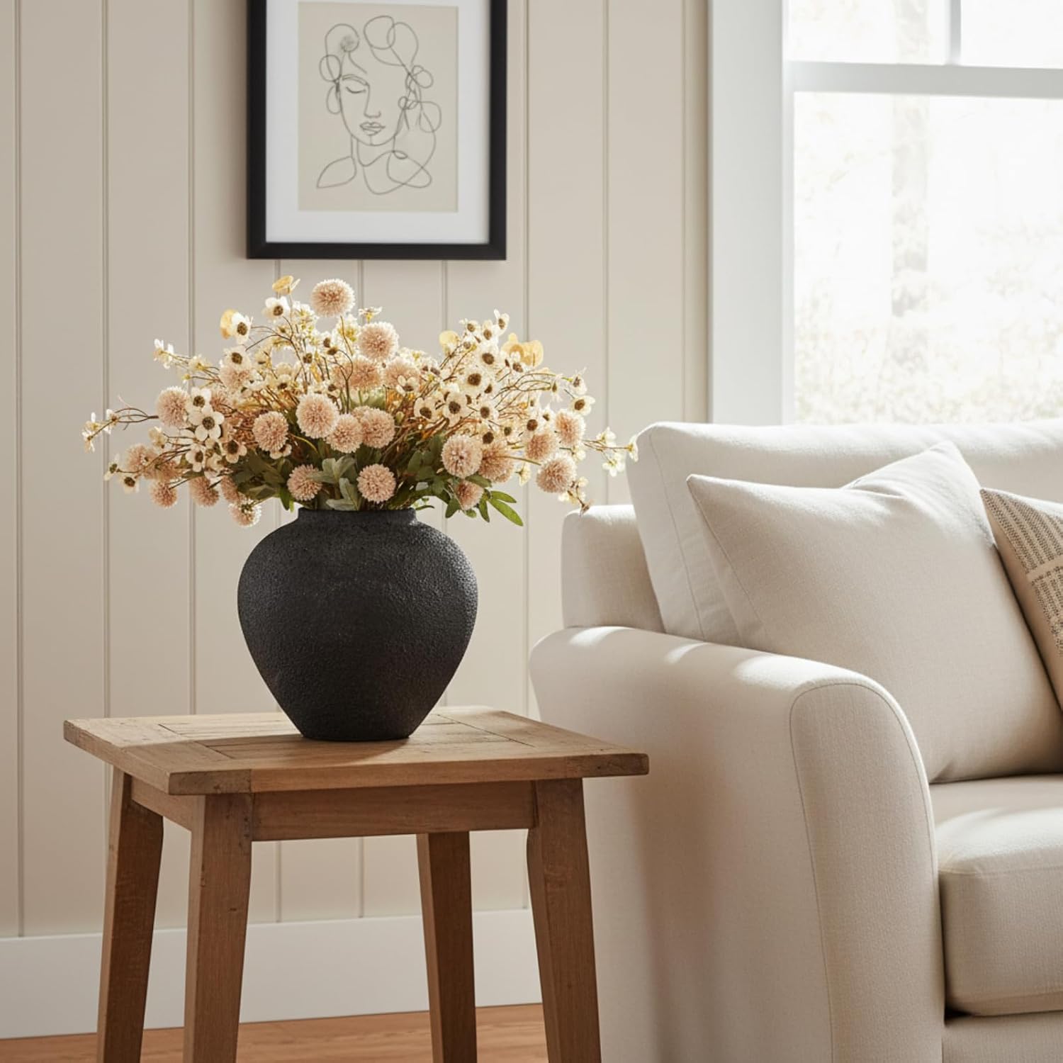 Arina Black Rustic Iron Vase Modern Farmhouse / Black Large Round