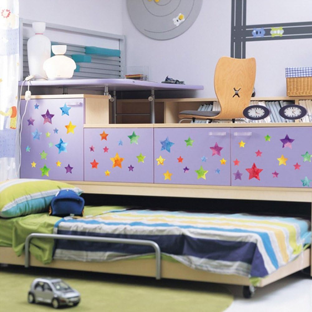 Stars Wall Decals Wall Stickers Easy to Peel Stick Removable Home Decoration Gift