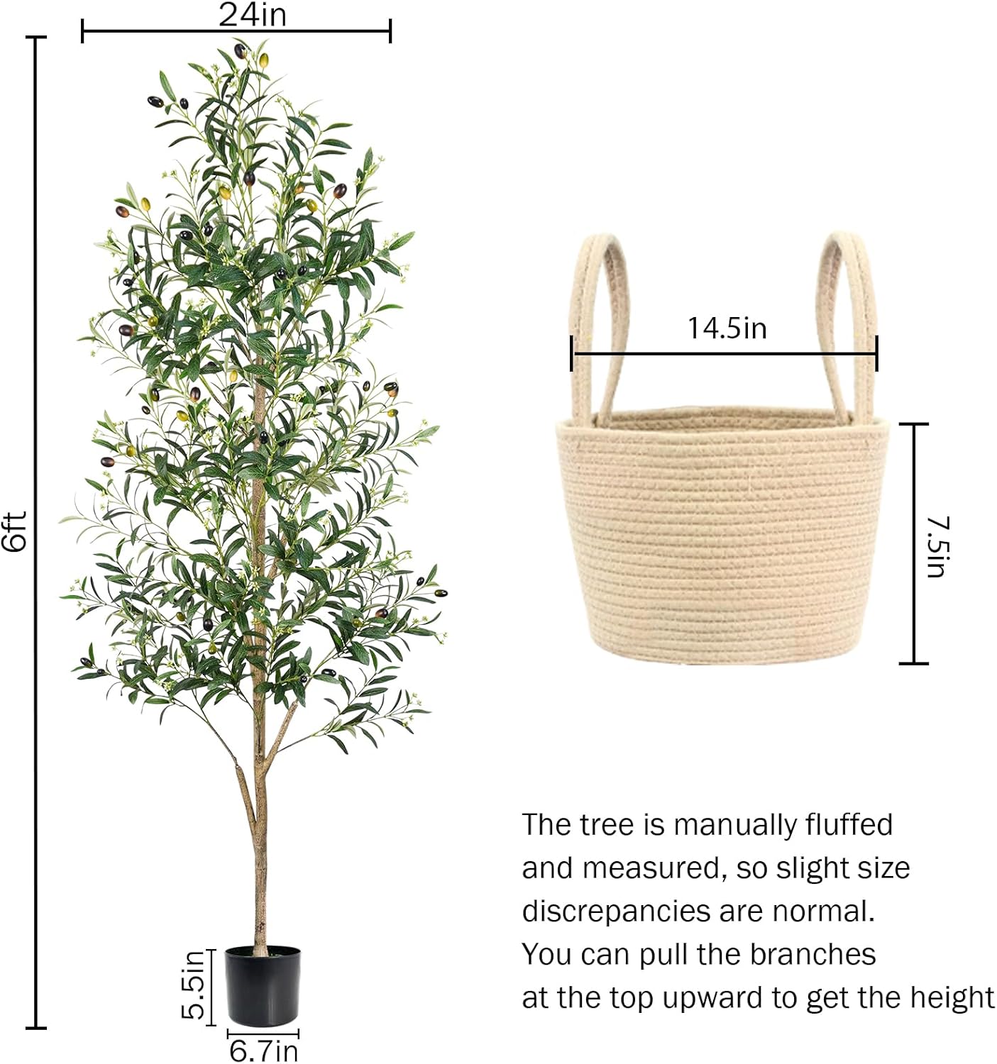 Planter / Lifelike Plants / Olive / 6 Inch