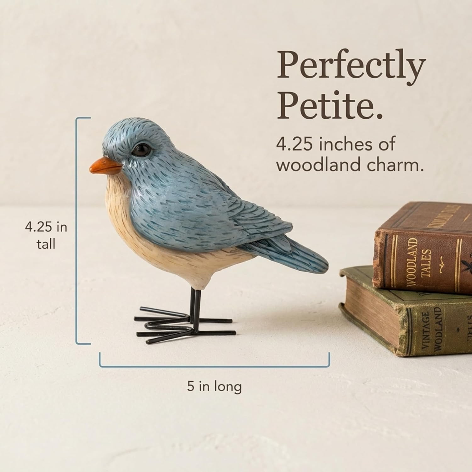 Rustic Bird Figurine / Blue