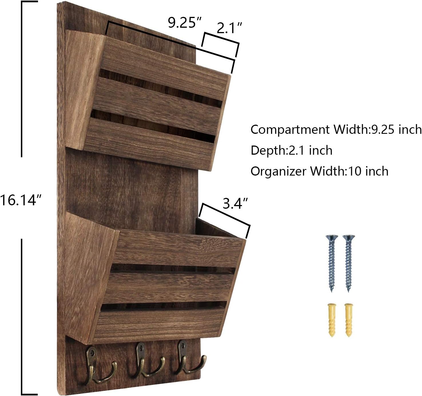 Cedar Wood Key Holder for Letters / Brown