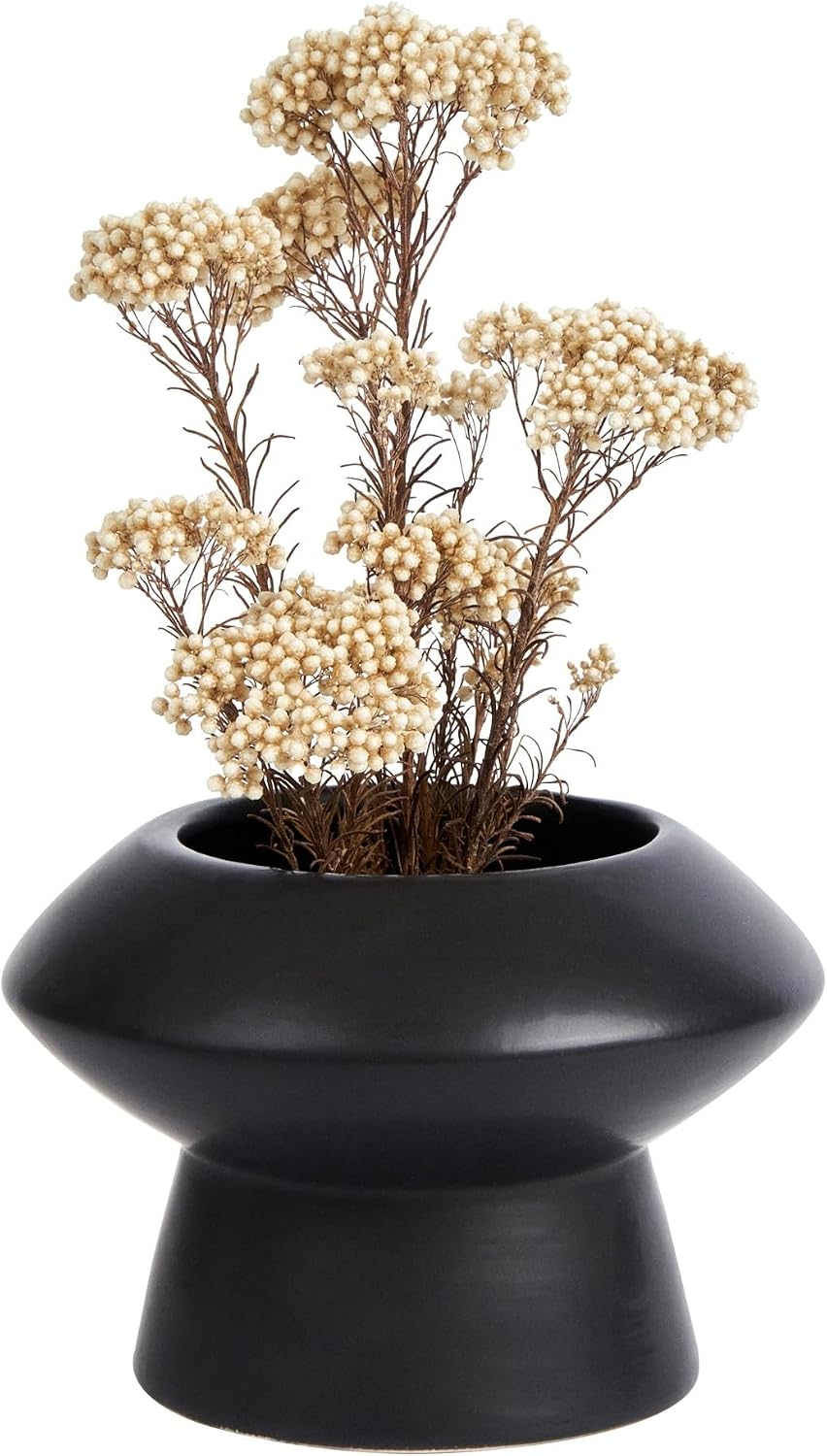 Table Art Flower Vase / Black / Mushroom, 5 3/4