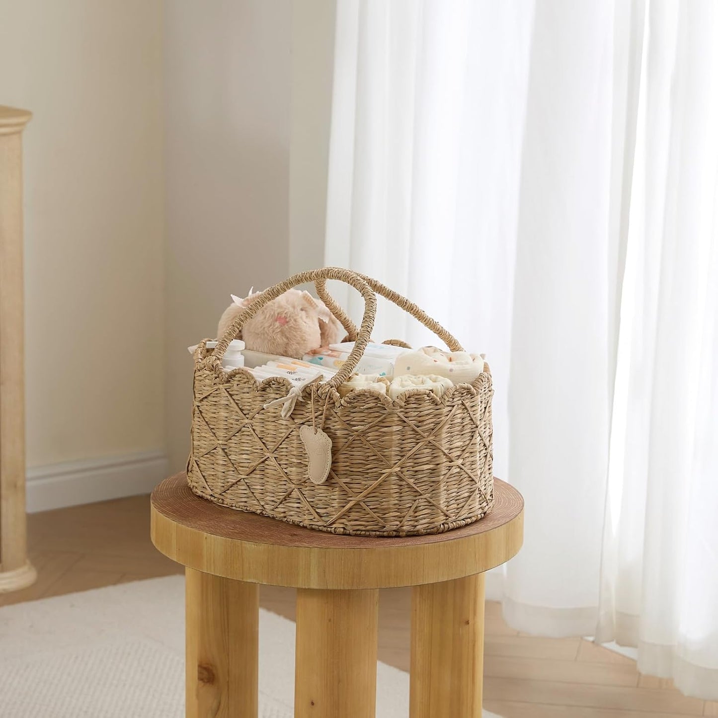 Seagrass Nursery Baby Basket for Baby Essentials / Diamond