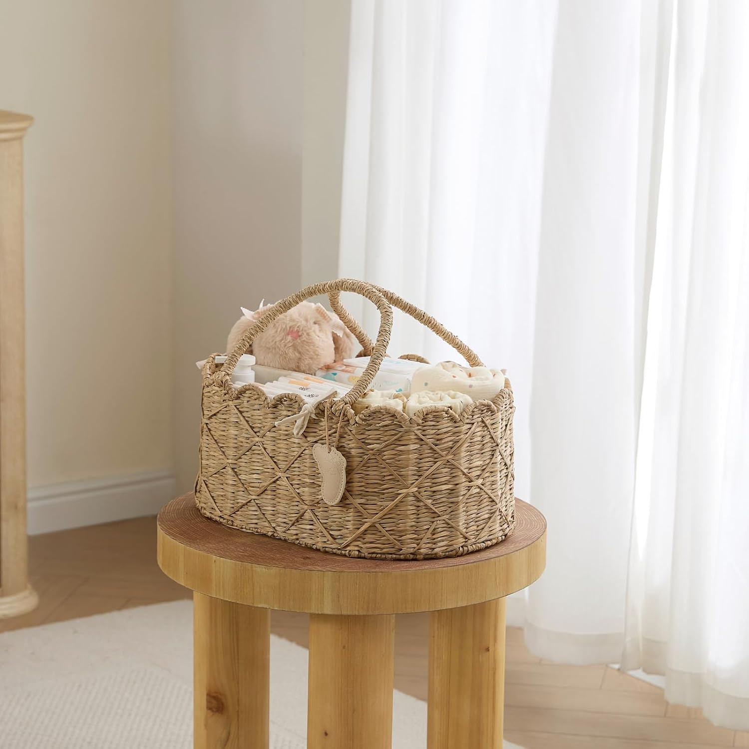 Seagrass Nursery Baby Basket for Baby Essentials / Diamond