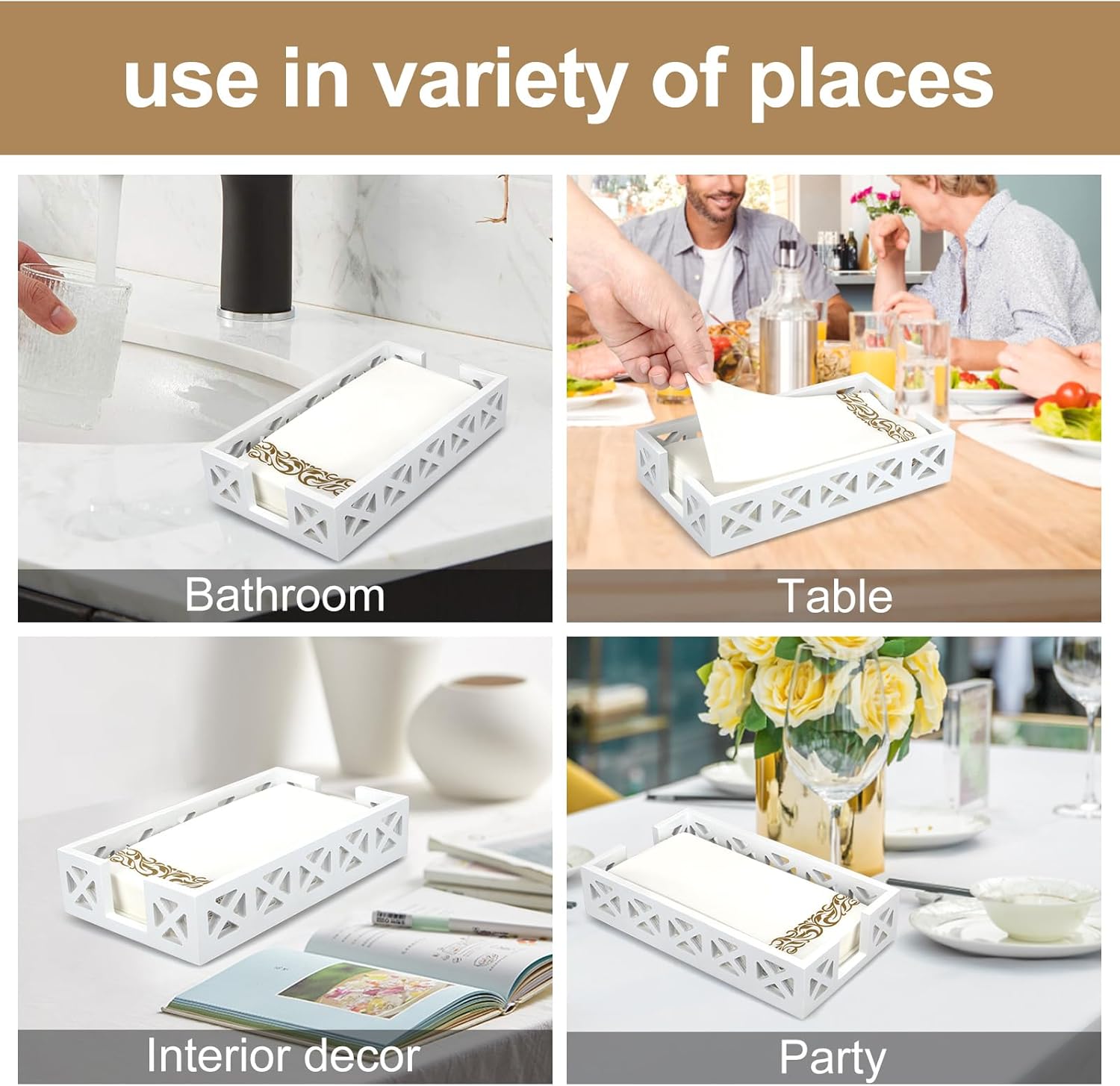 Guest Towel Holder Tray / White