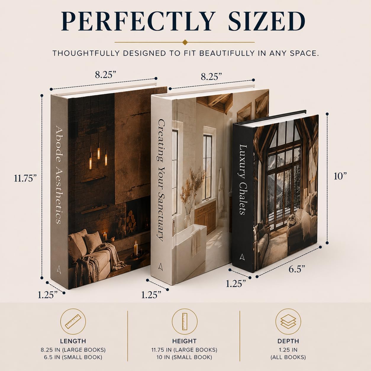 Faux Book Storage Boxes / Large - Hidden Storage / Set of 3