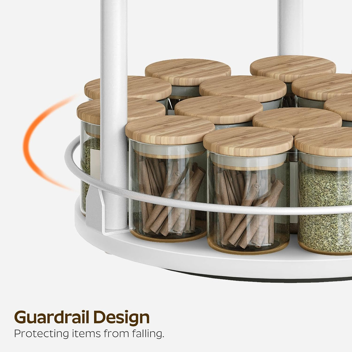 Lazy Susan Organizer, Rotating Spice Rack, 3 Tier Spice Turntable Organizer, Industrial Turntable Spice Holder, for