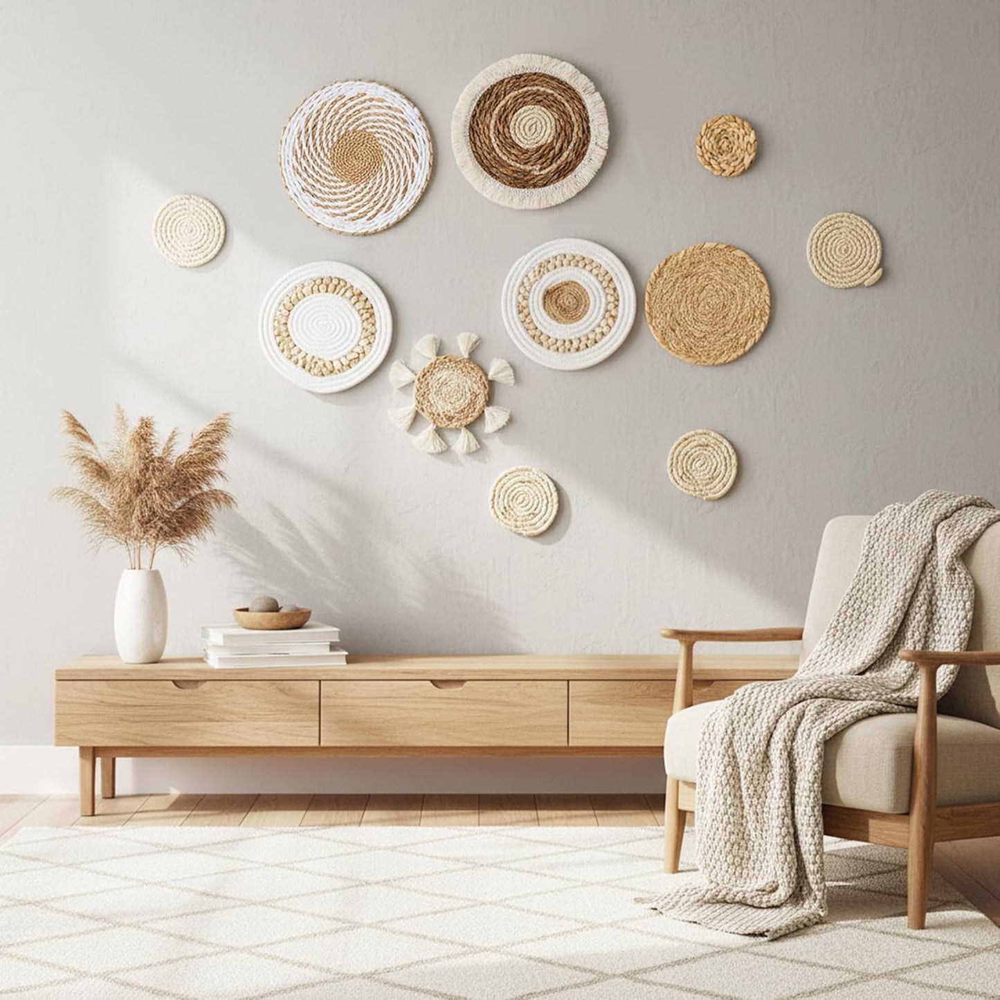 Boho Wall Basket Decor / Set of 9