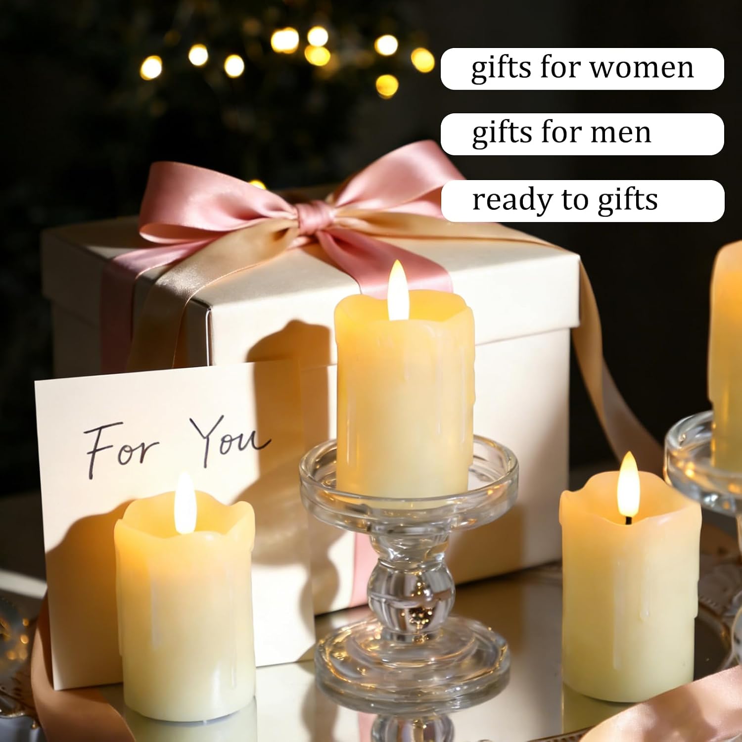 Lezonic Flameless Votive Candles Battery Operated with Remote and Timer, Pack of 6 (D:2" X H:3") LED Ivory White Long