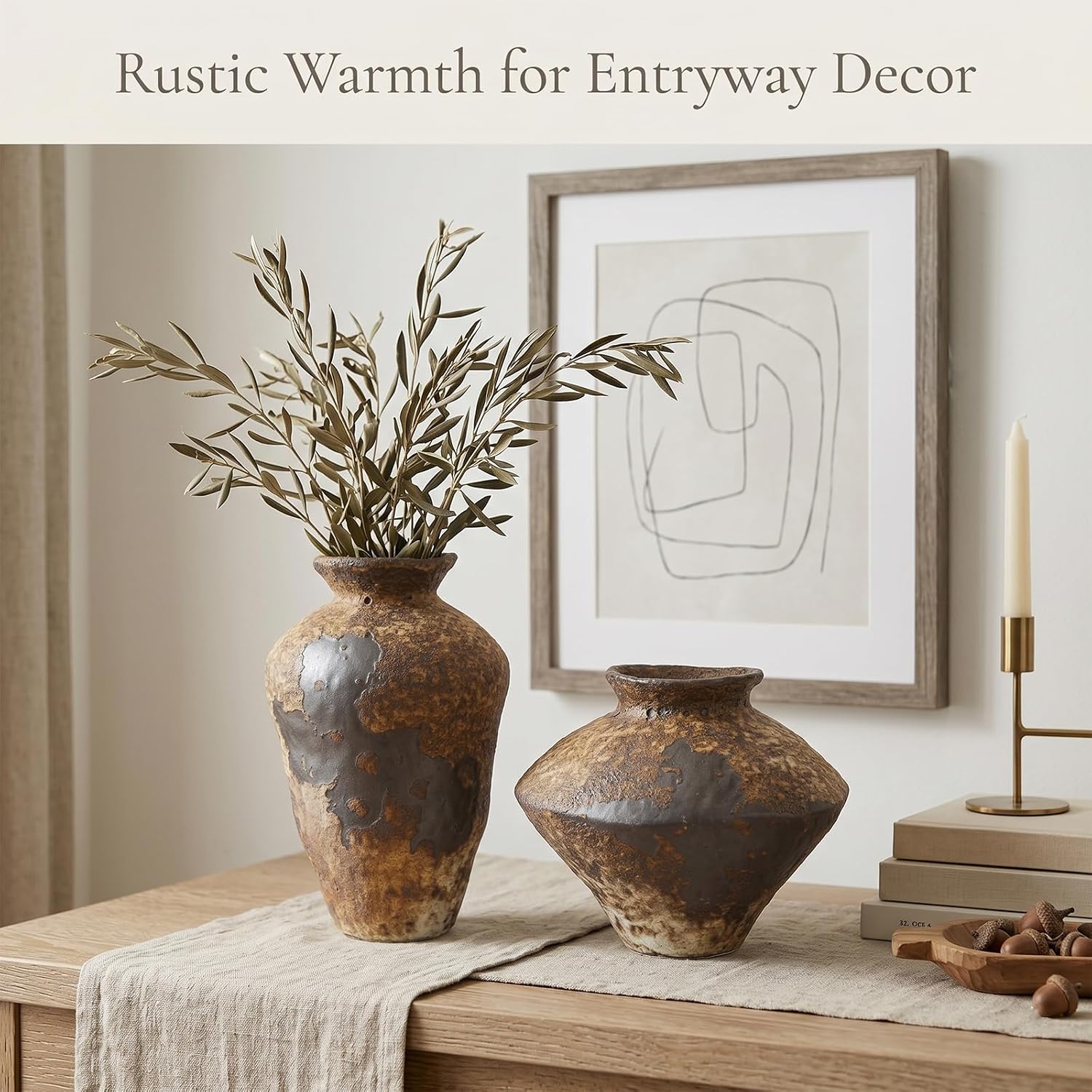 Stone Vase for Rustic Home Decor / Small