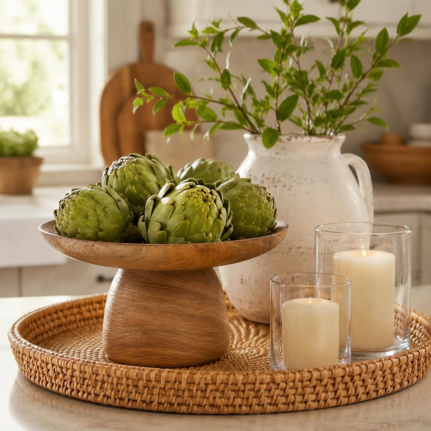 Faux Wood Decorative Bowl / Brown