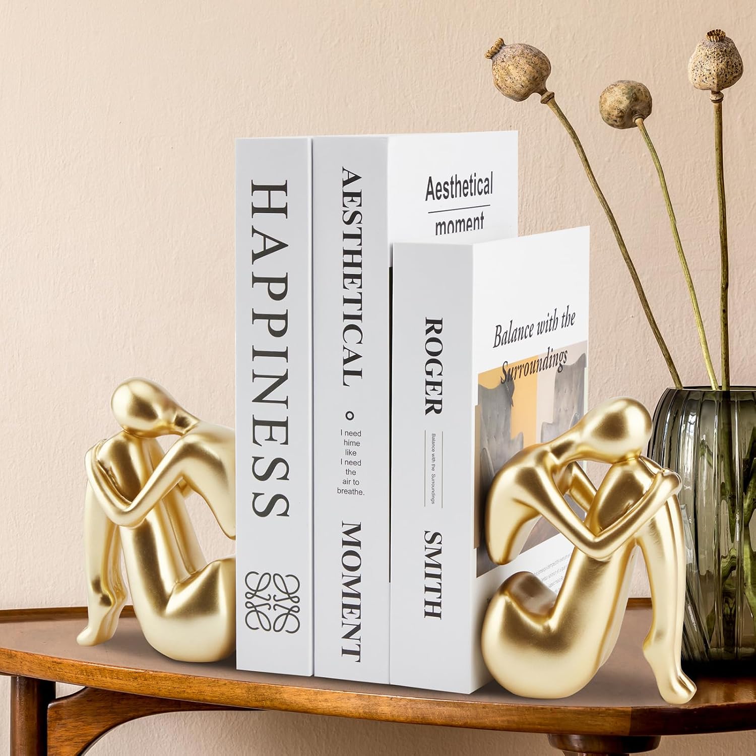 Modern Book Holder / Girl-bookend-gold