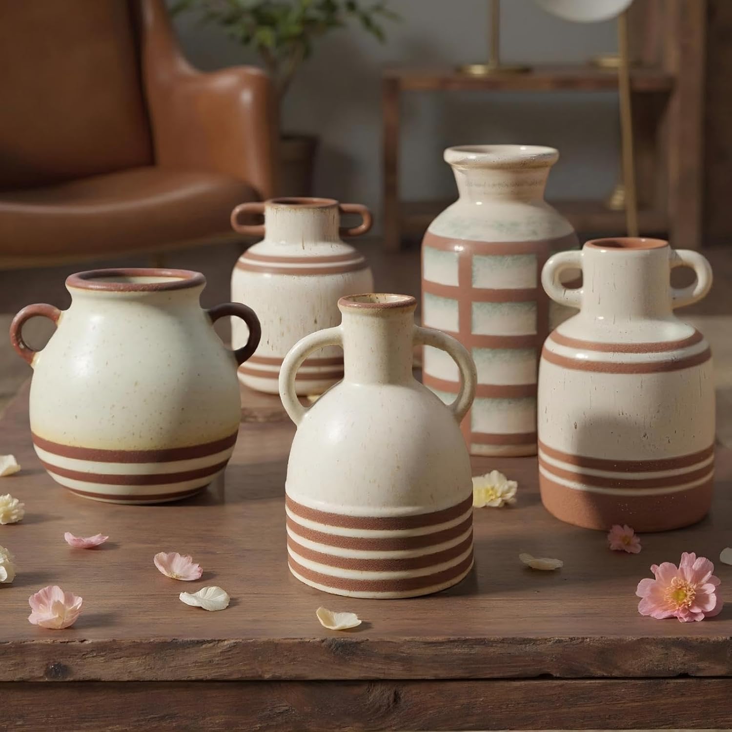 Ceramic Rustic Farmhouse Vase / 5.9 Inch-2 / 5.9 Inch
