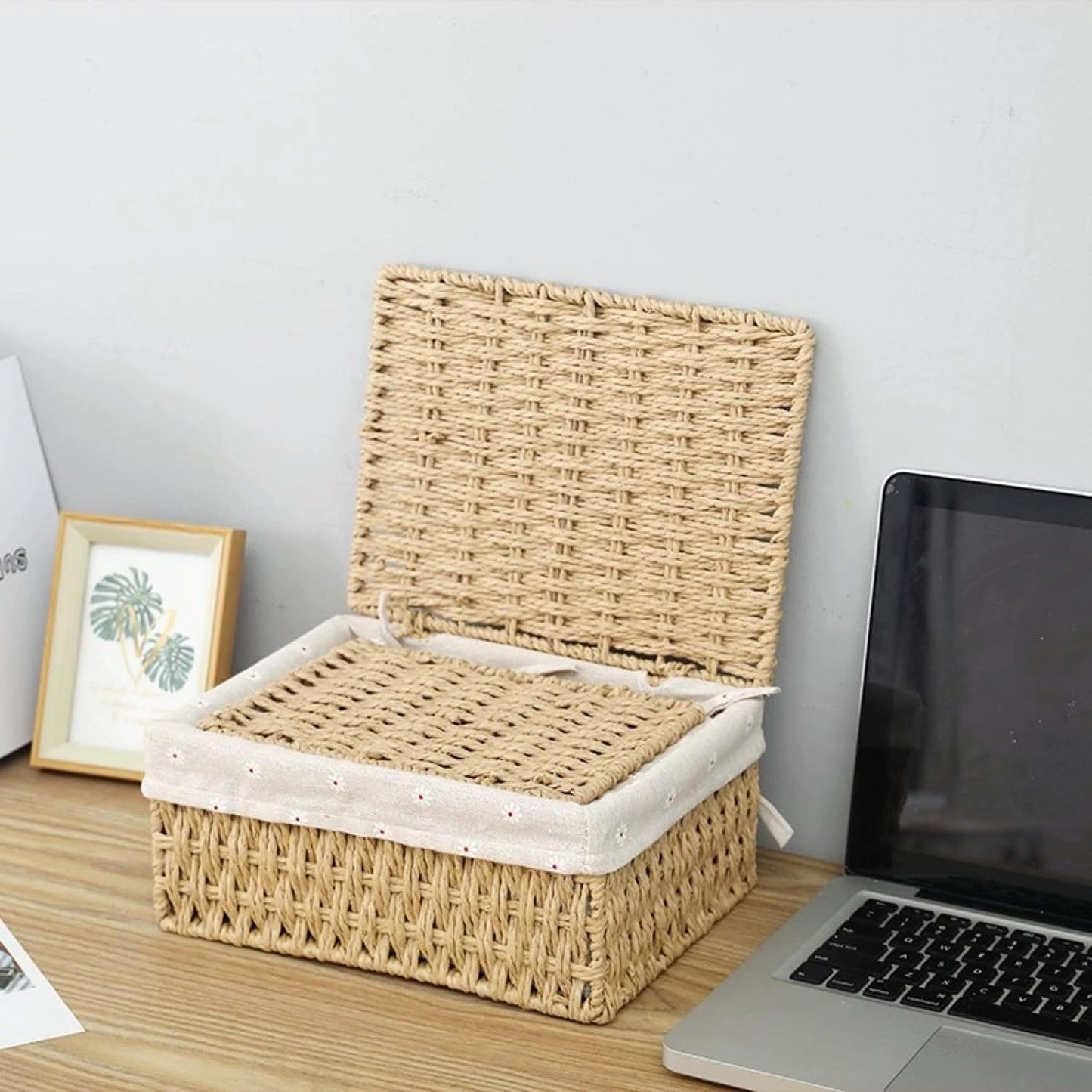 GIB Small Wicker Storage Baskets / Beige