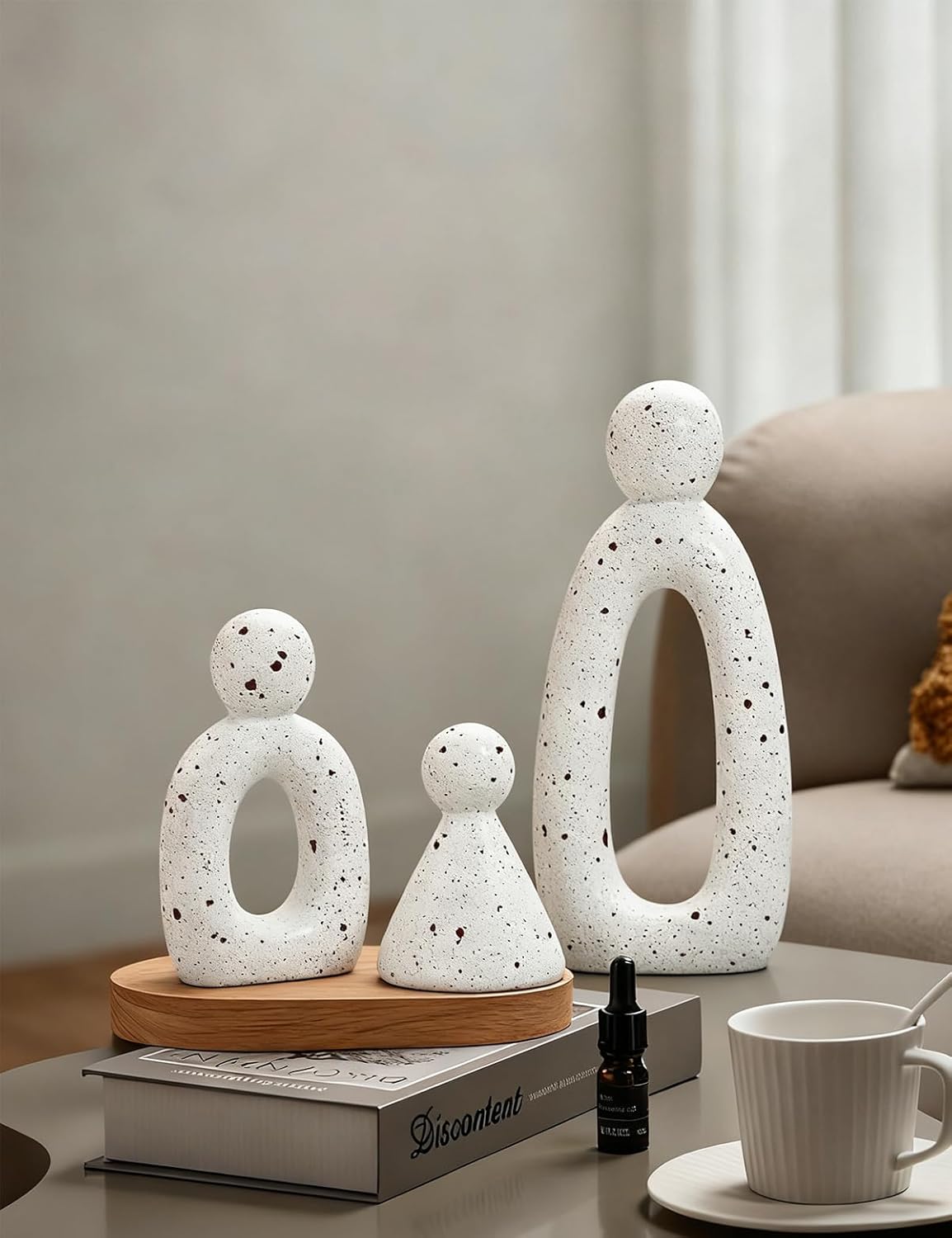 Abstract Family of 3 Figurines Modern Sculptures / White