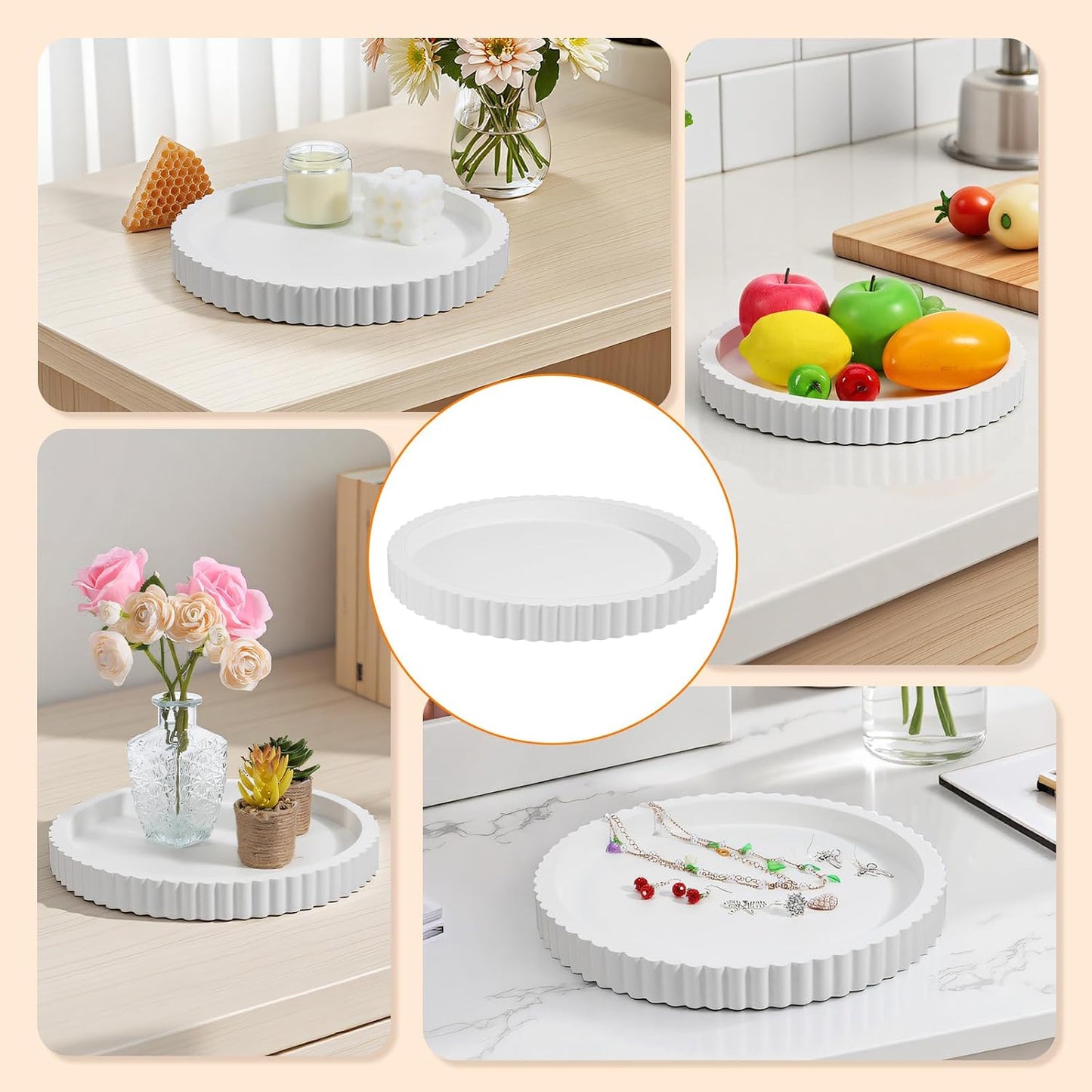 in Decorative Tray / White / 11 Inch