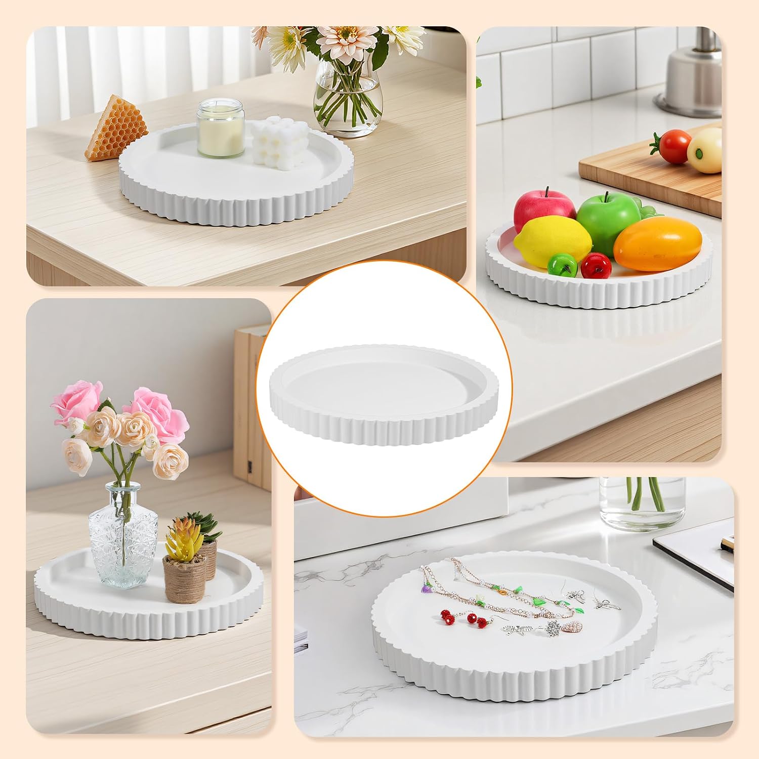 in Decorative Tray / White / 11 Inch